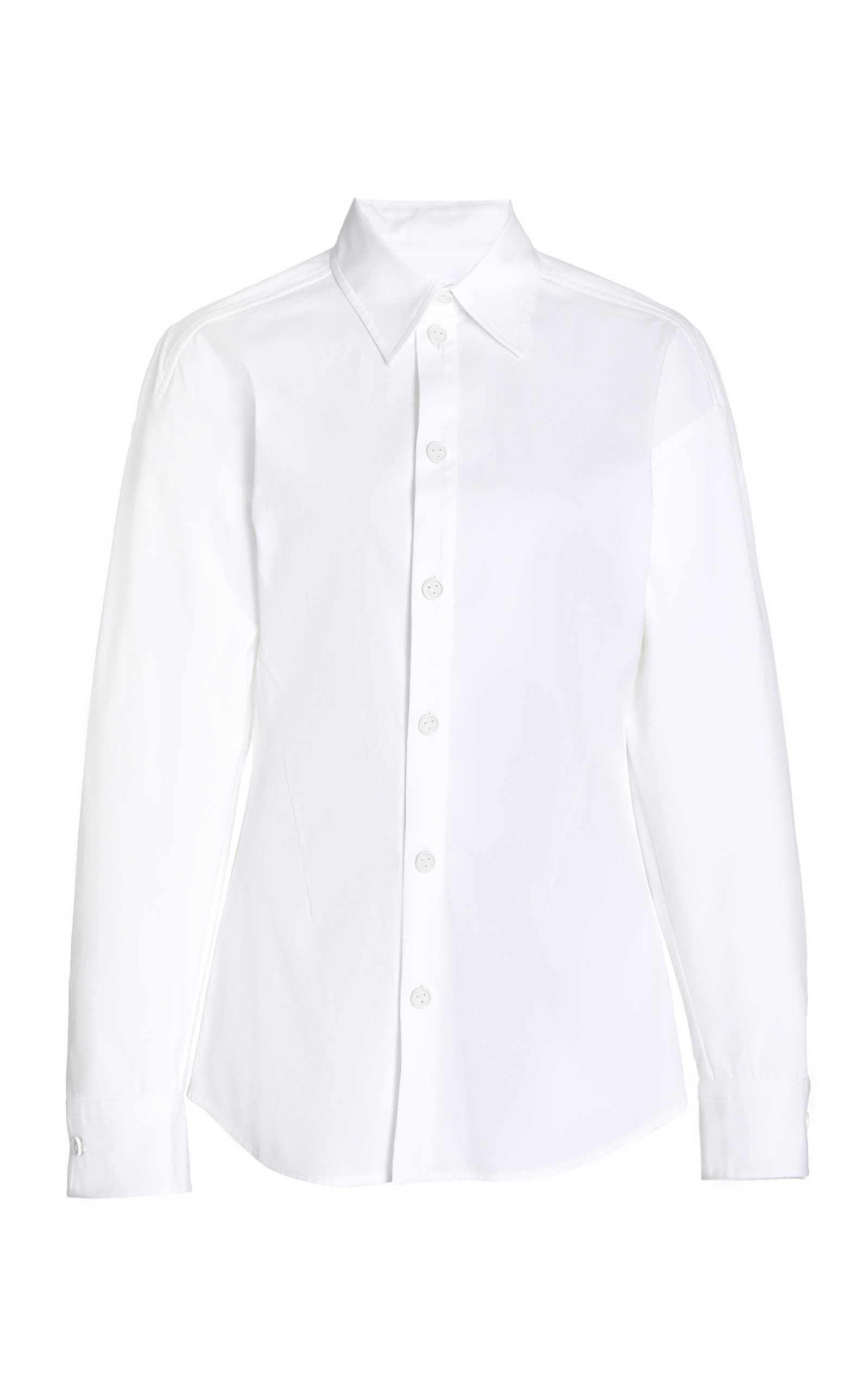 Shop Bottega Veneta Stretch Poplin Button-down Shirt In White