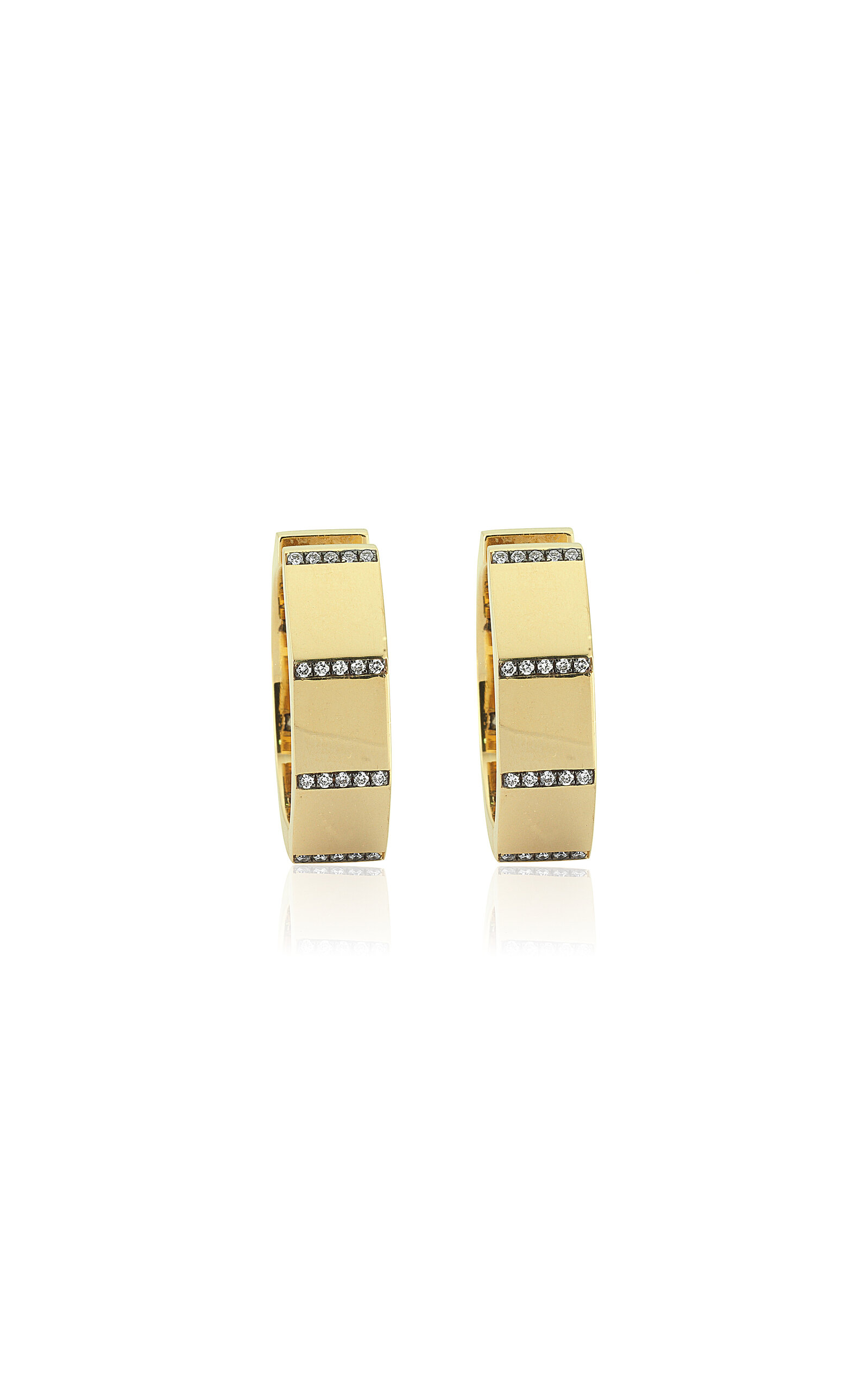 La Vie 14K Yellow-Gold and Diamond Geometric Hoops