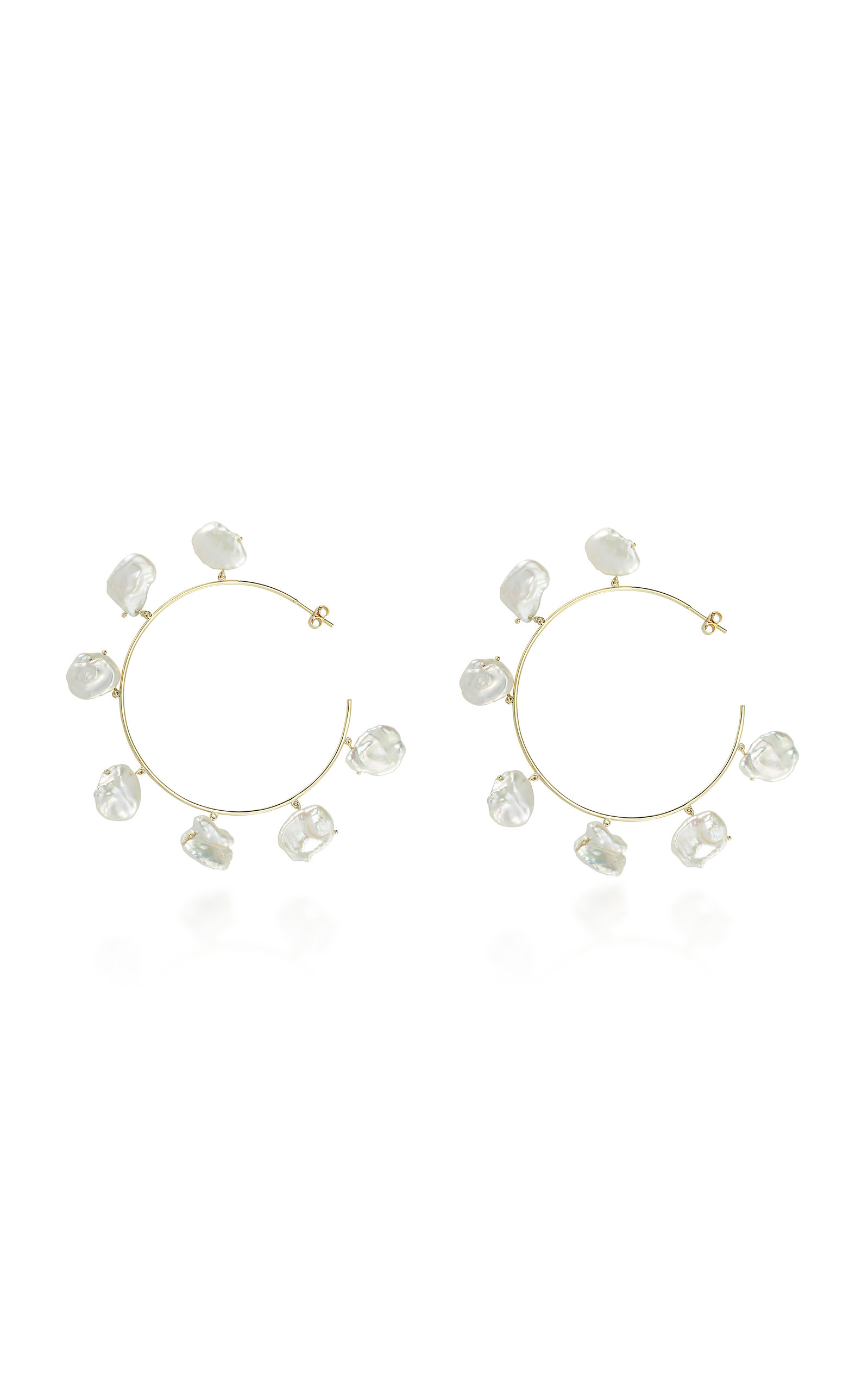Pearls of Joy Large 14K Yellow-Gold Hoop Earrings
