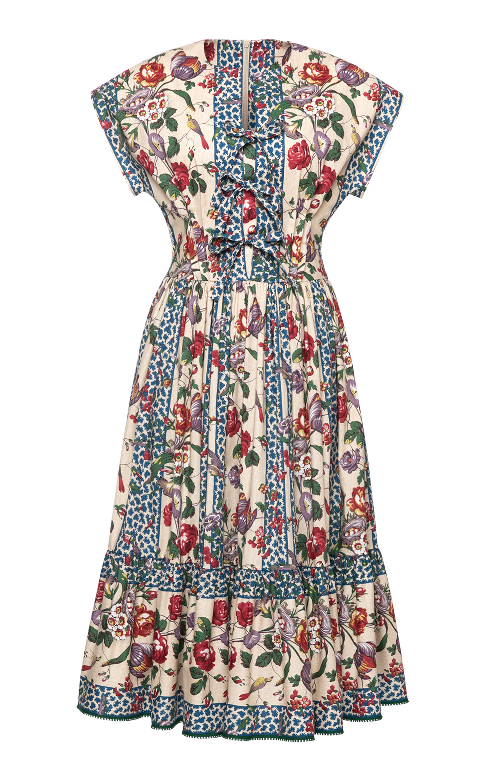 Lena Hoschek Women's Chã©rie Printed Cotton Tie-front Midi Dress In Floral