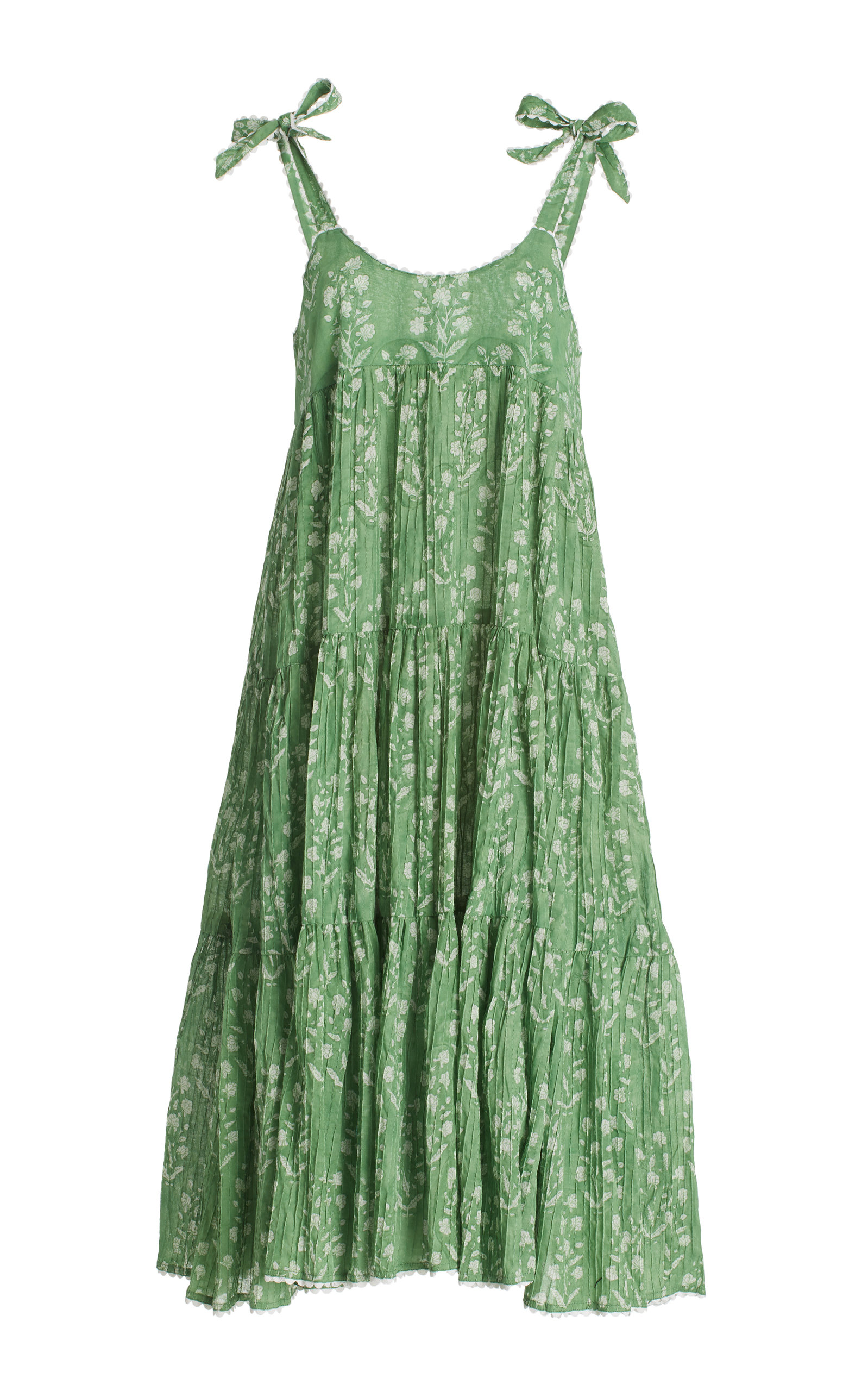 Juliet Dunn Women's Pleated Floral Cotton Midi Dress