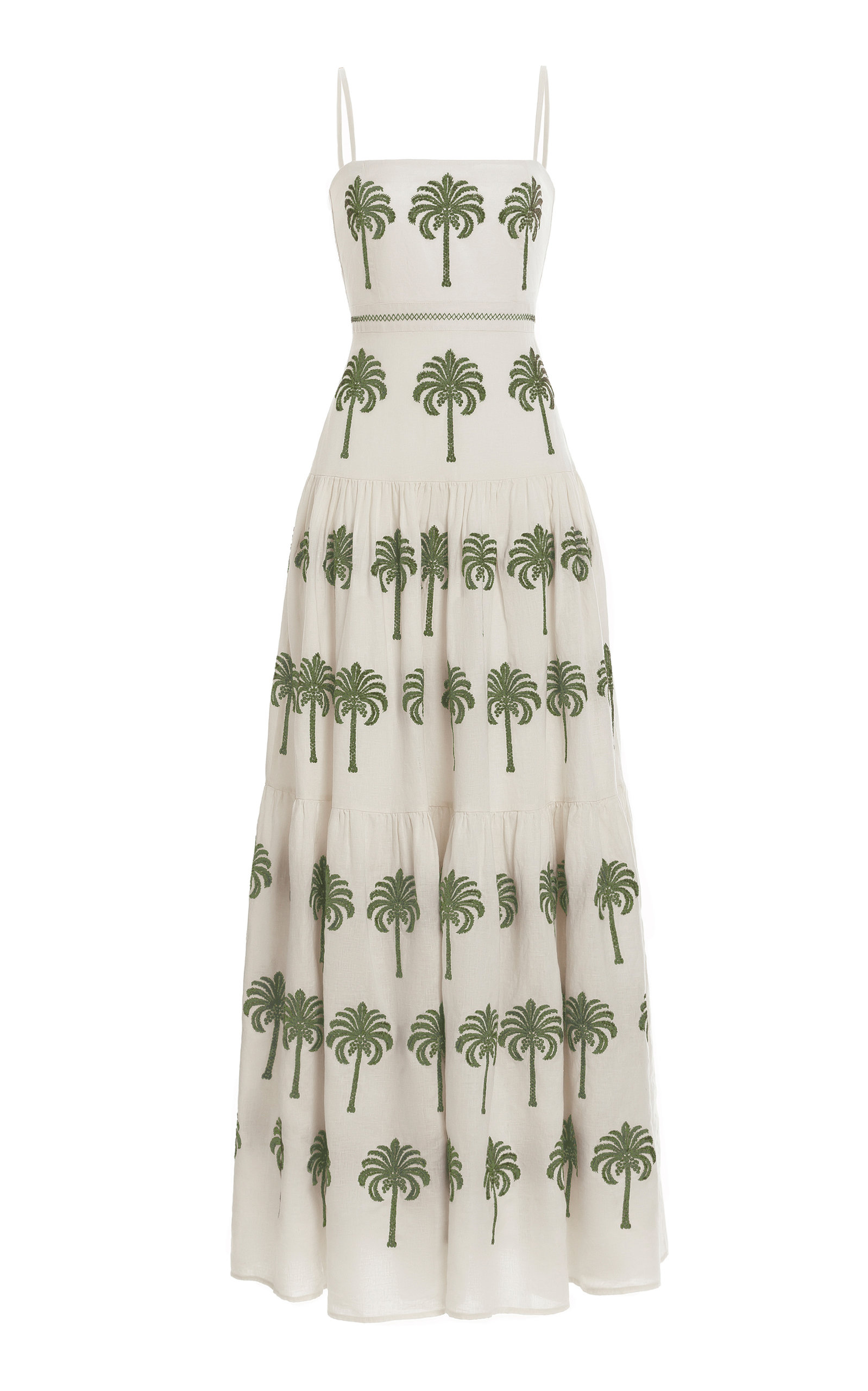 Agua by Agua Bendita – Women's Lima Cocora-Hand Embroidered Linen Maxi Dress – White – Moda Operandi