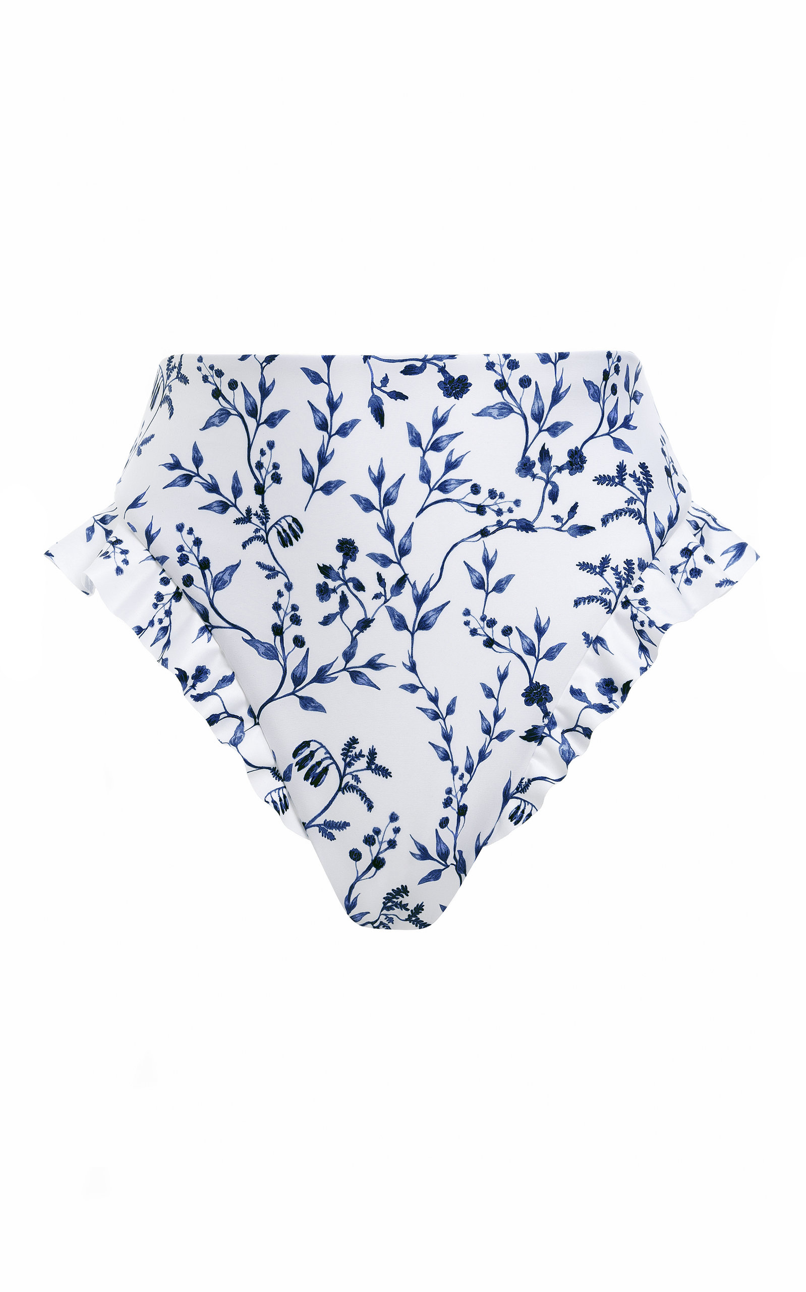 Agua by Agua Bendita – Women's Jengibre Ruffled Acacias-Print Bikini Bottom – Blue – Moda Operandi