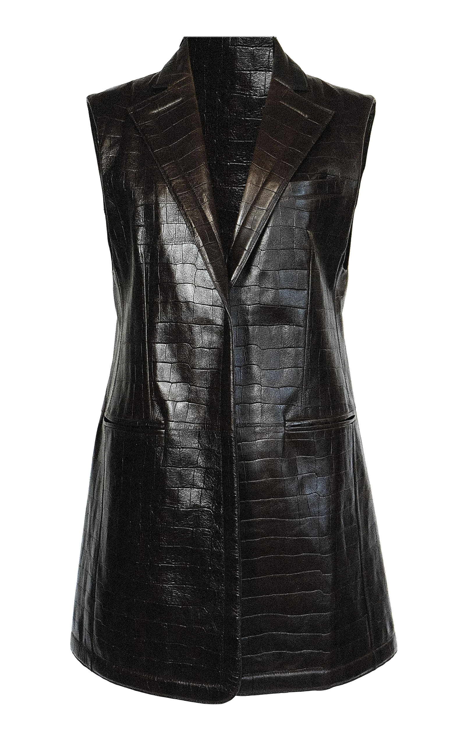 Peter Do Women's Everyday Croc-effect Leather Vest In Brown