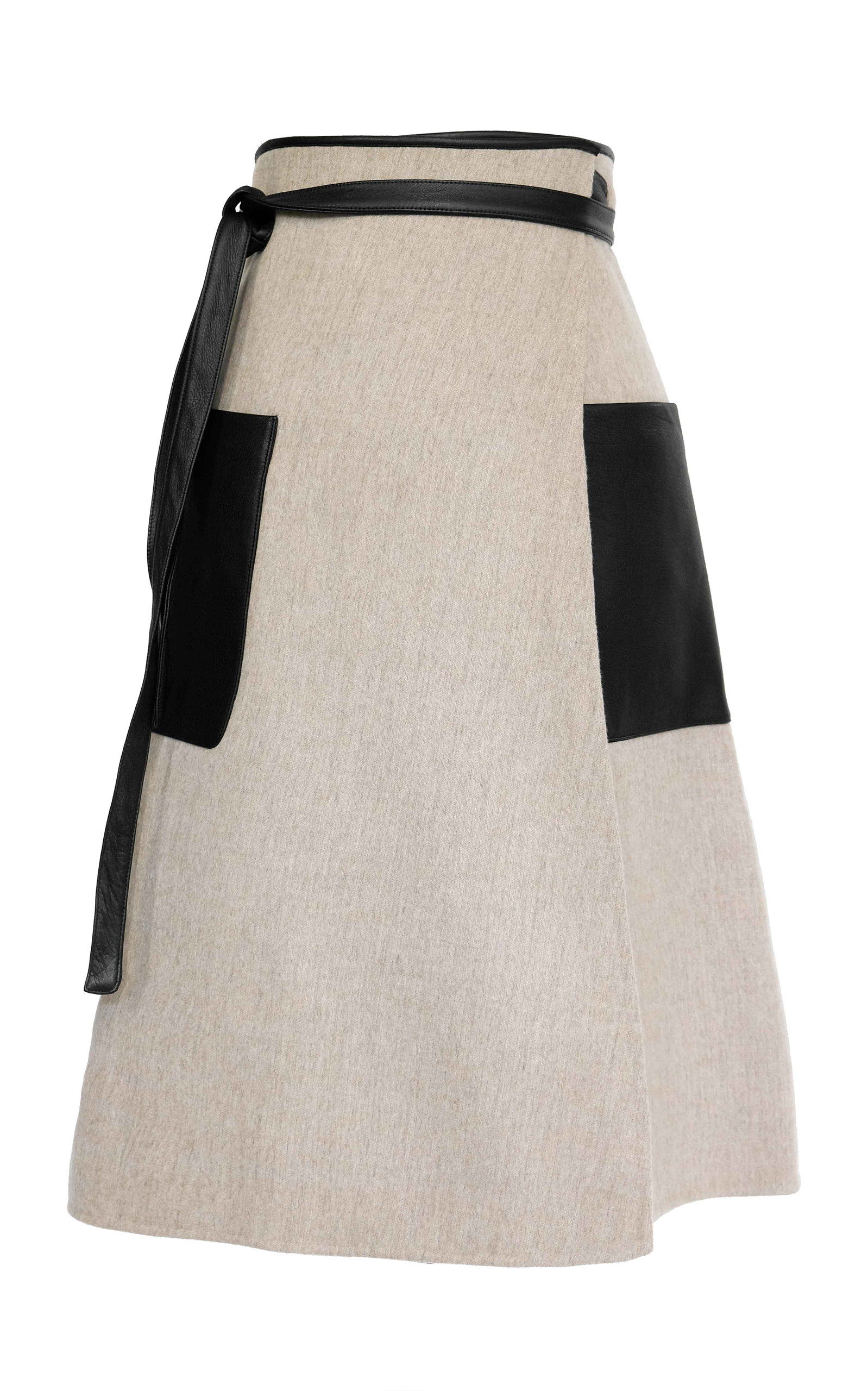 Peter Do Women's Apron Double-faced Wool Midi Wrap Skirt In Grey,neutral