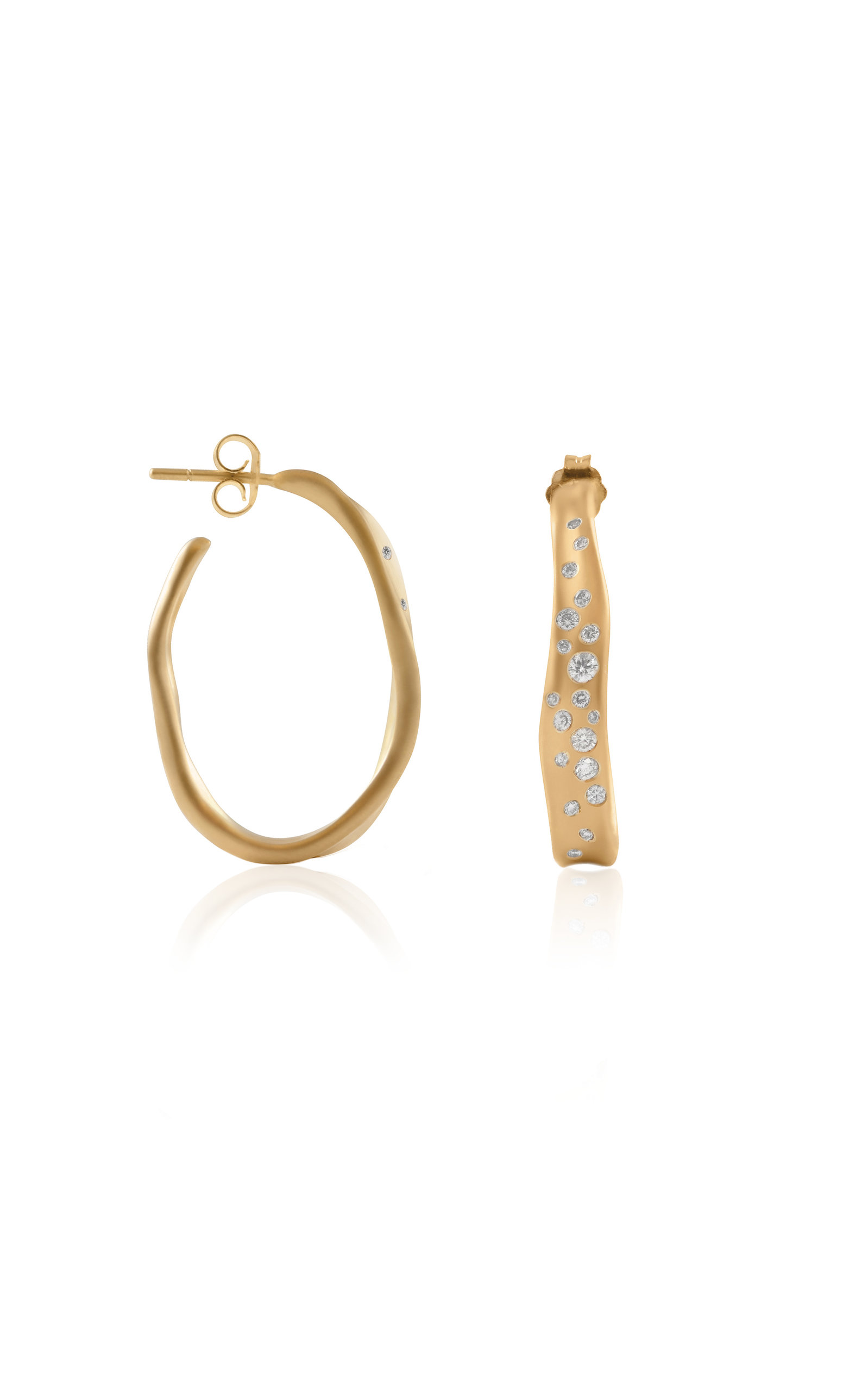 Babt Malak 18k Gold Diamond Hoop Earrings