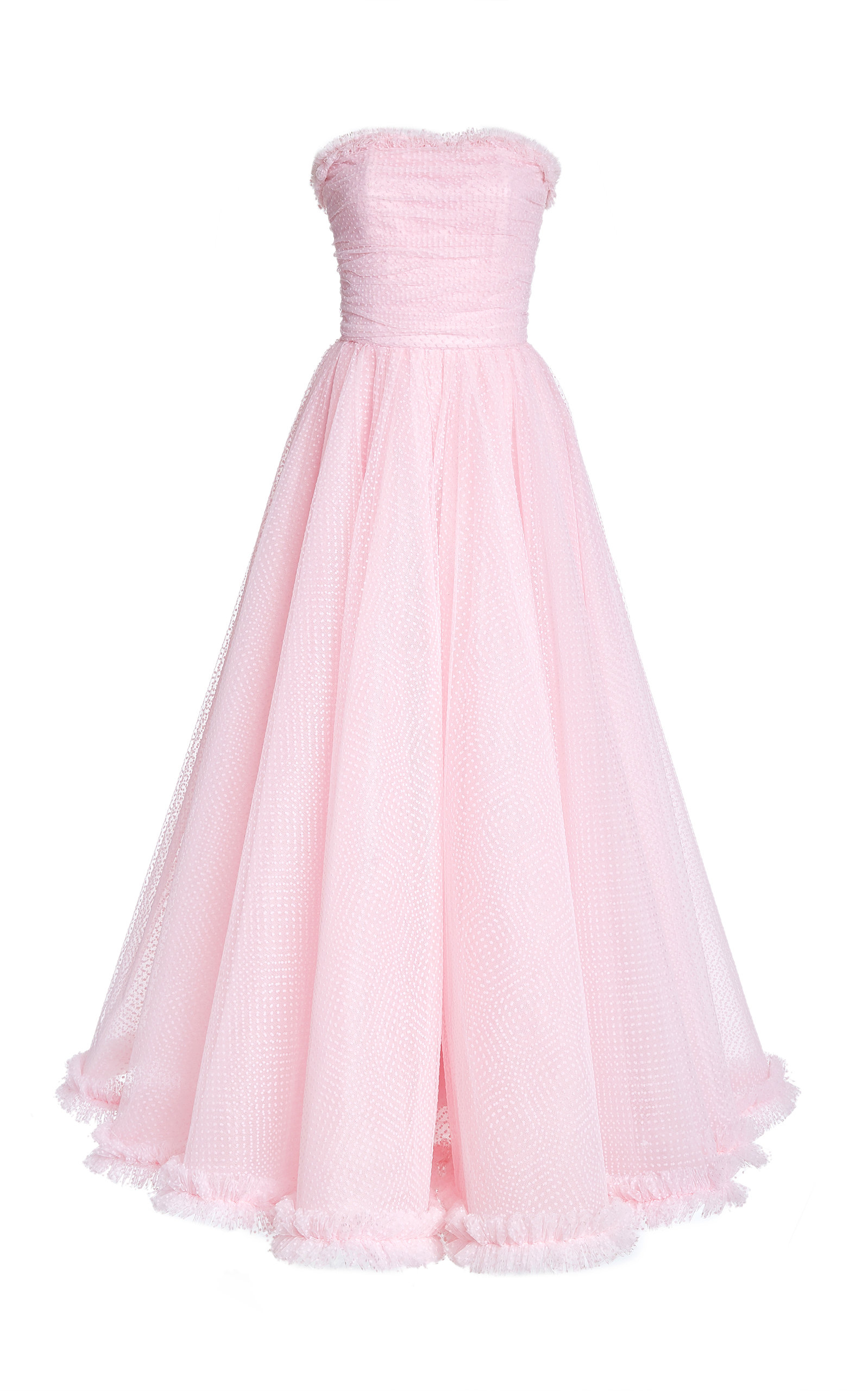 Rodarte Pink Flocked Dotted Tulle Gown ...