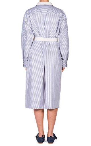 Striped Cotton-Linen Shirt Dress展示图