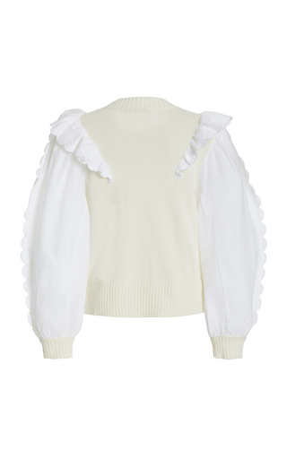 Shannon Scalloped-Trimmed Ribbed Sweater展示图
