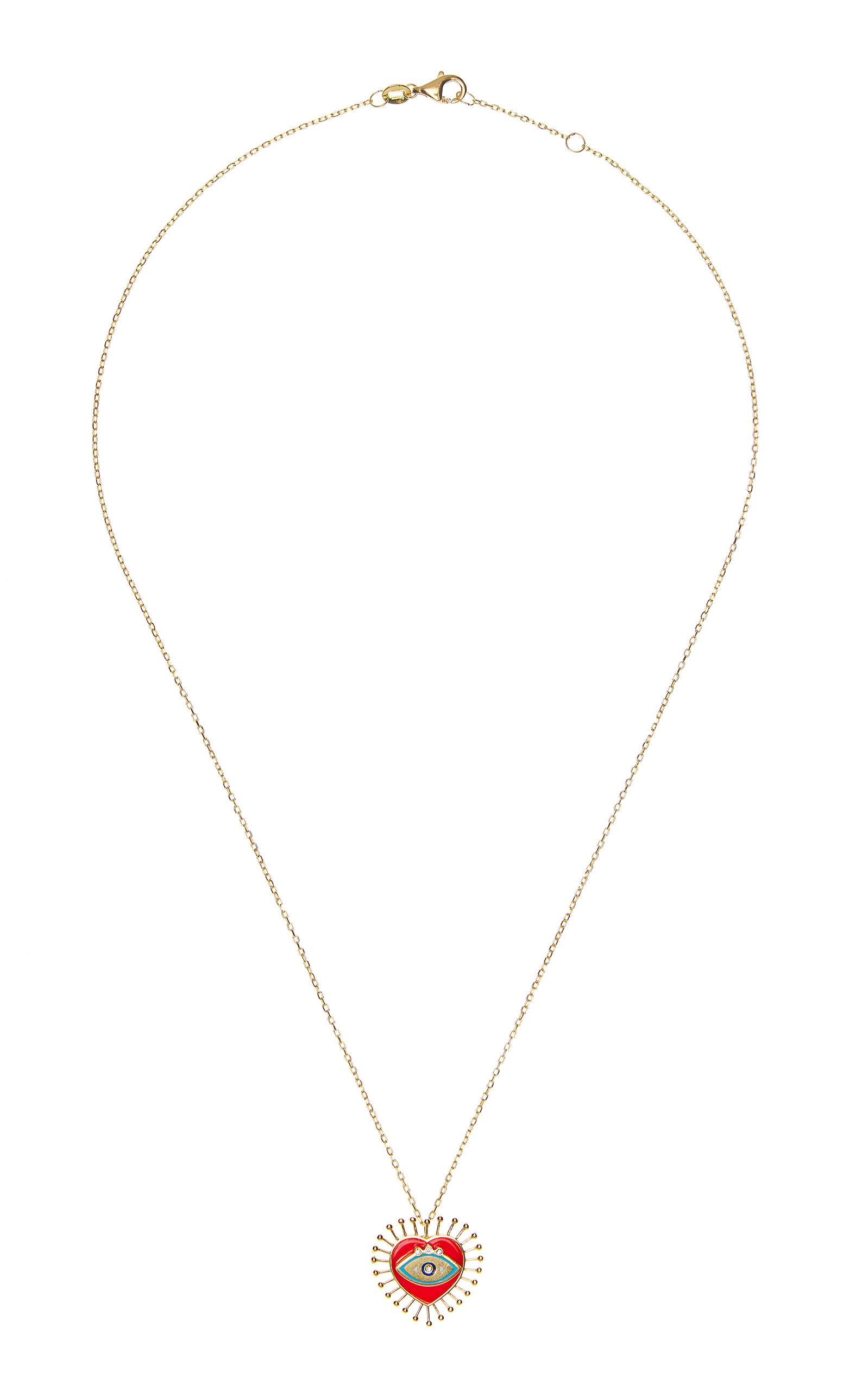 Eye Heart U 18K Yellow Gold Pendant Necklace