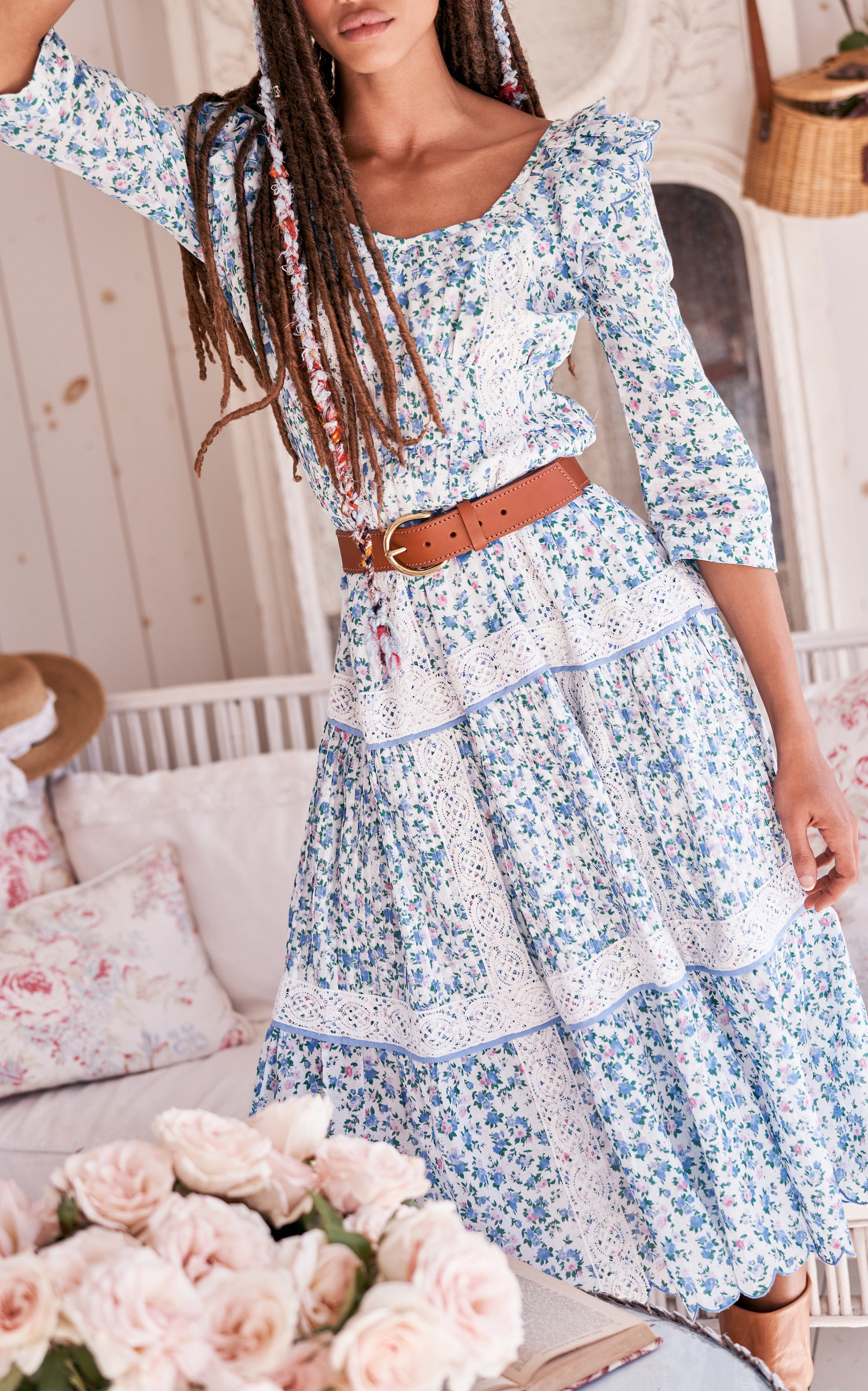 cotton long midi dress