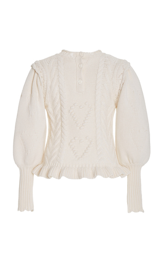 Calantha Embroidered Cable-Knit Sweater展示图