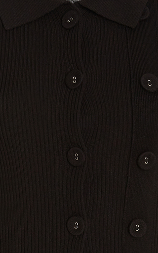 Ribbed Double-Button Cardigan展示图