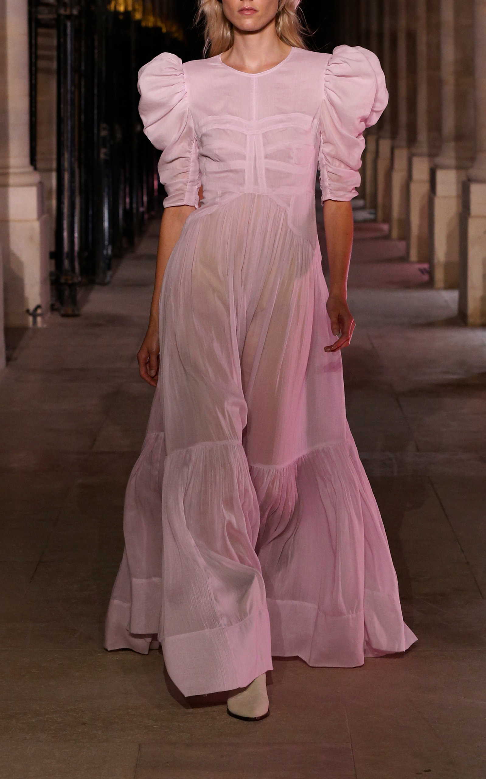 Isabel Marant Cotton-silk Dress In Light Pink