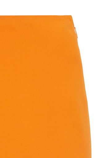 Ruffle-Trimmed Crepe Midi Skirt展示图