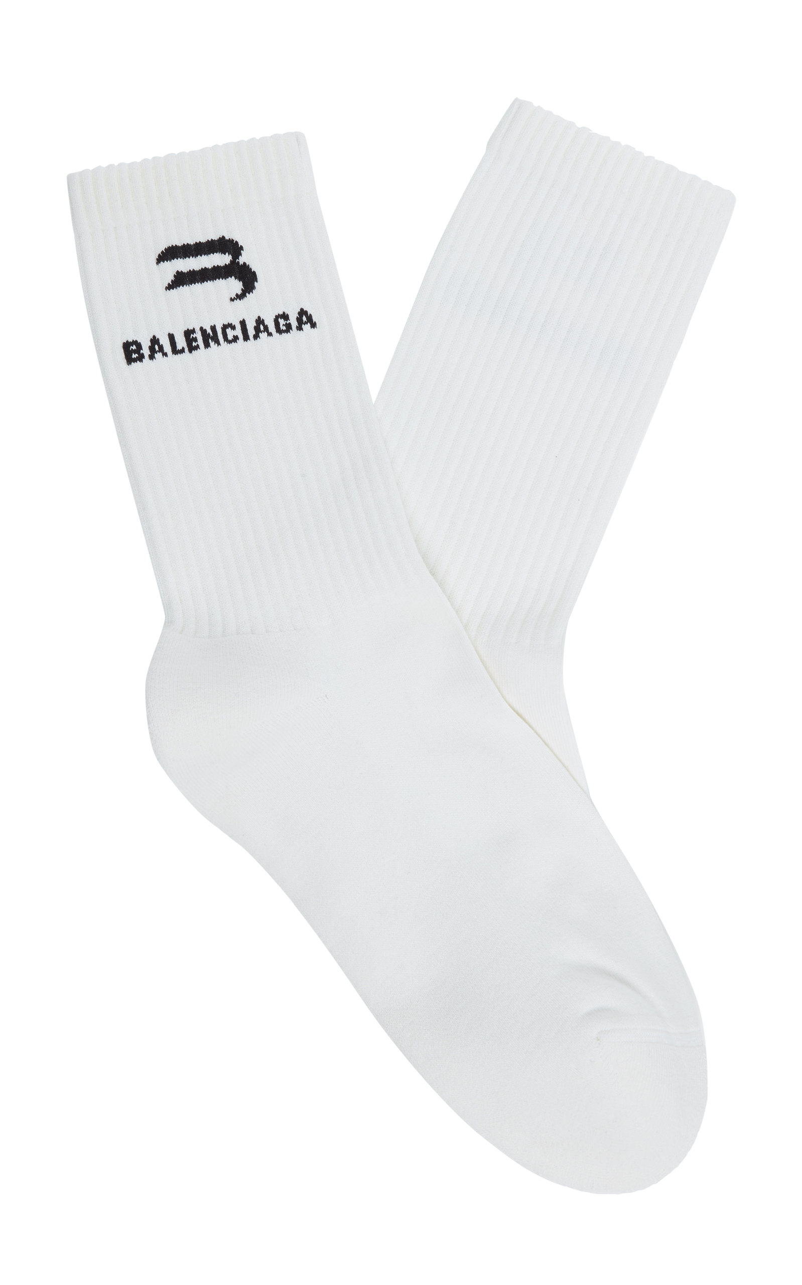 Balenciaga - Women's Glow in the Dark Socks - White - Moda Operandi