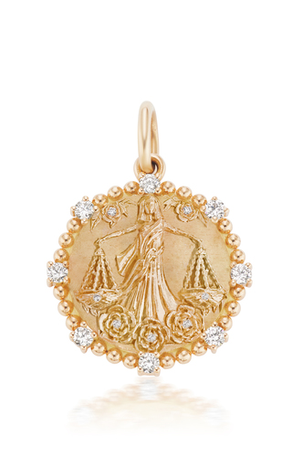 18K Yellow Gold Medium Zodiac Medallion Necklace展示图