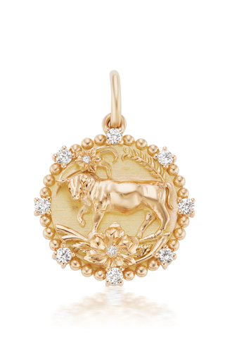 18K Yellow Gold Medium Zodiac Medallion Necklace展示图