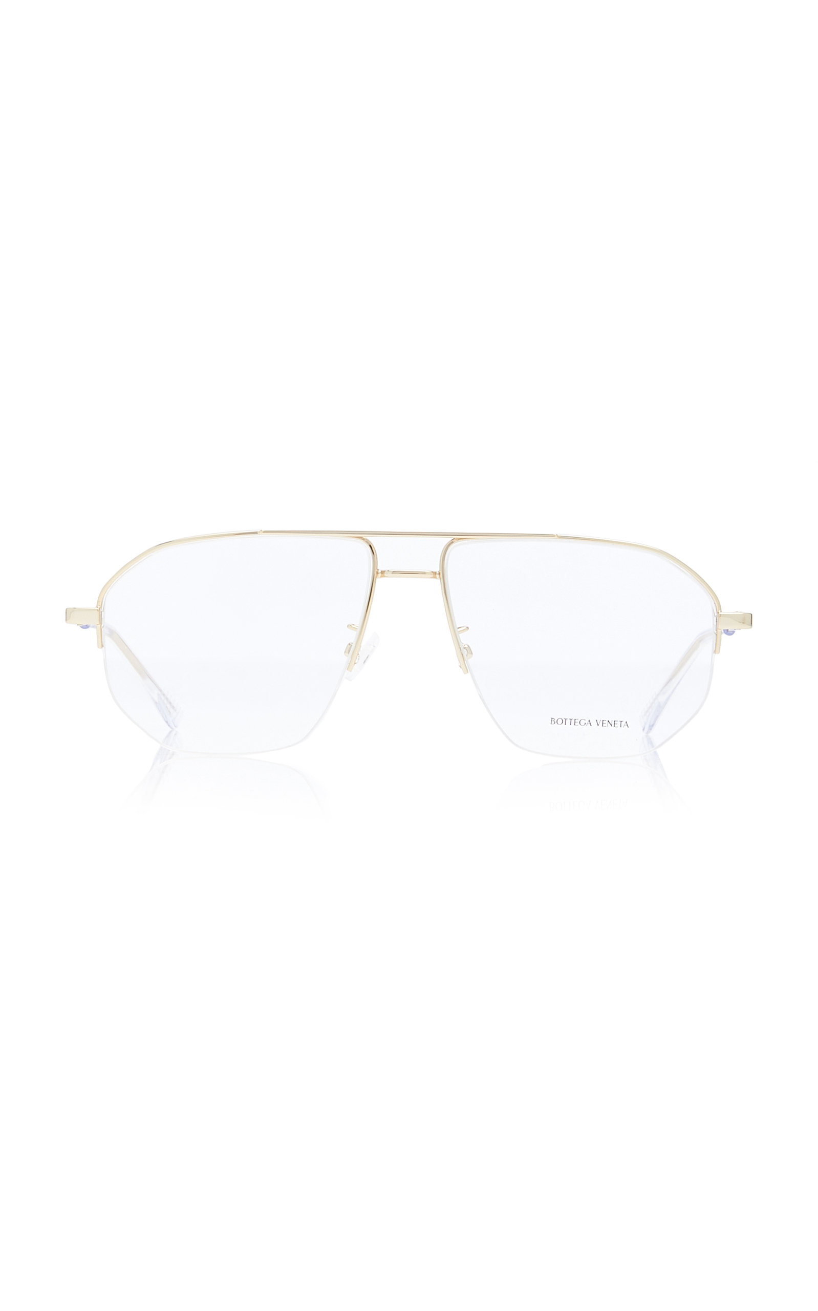 Bottega Veneta - Women's Aviator-Frame Metal Glasses - Gold - OS - Moda Operandi