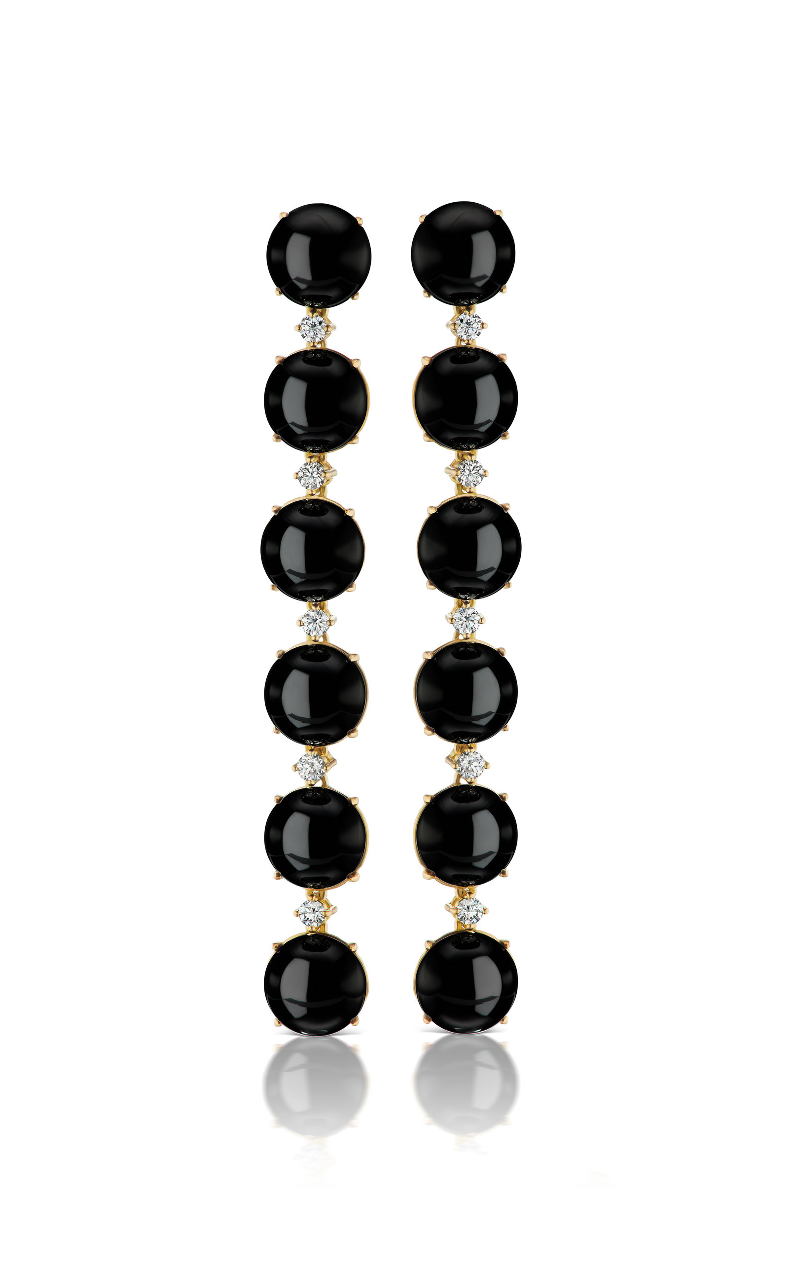 Briony Raymond Women's Confetti 18K Yellow Gold Onyx; Diamond Earrings