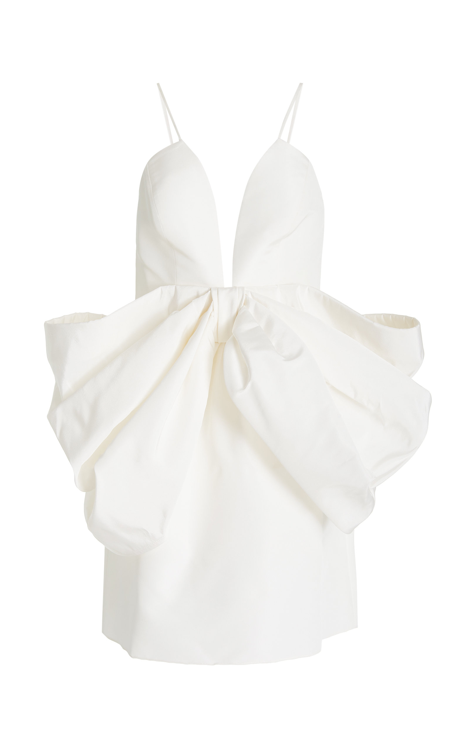 Carolina Herrera - Women's Exclusive Bow-Detailed Silk Faille Mini Dress  - White - Moda Operandi