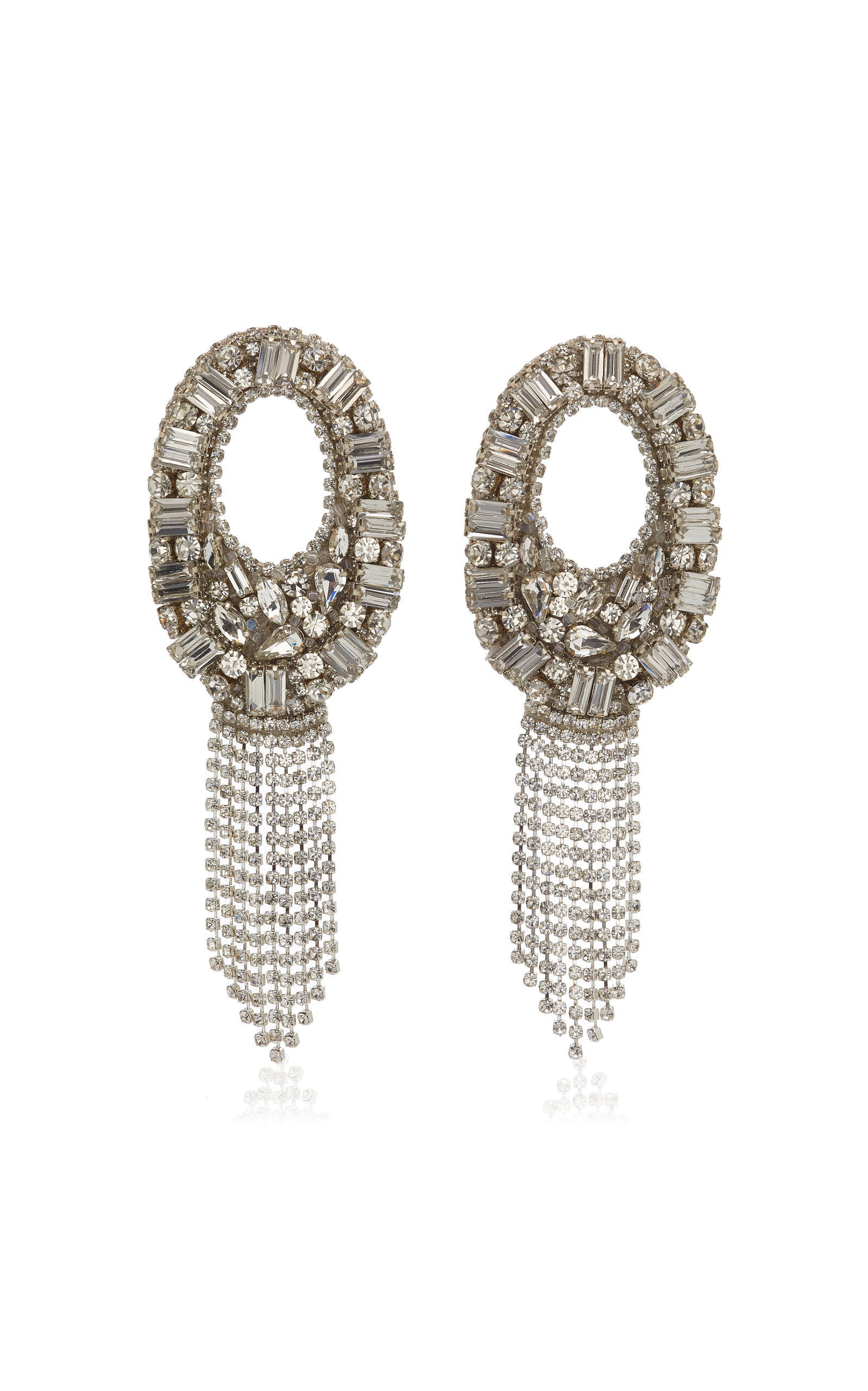 Deepa Gurnani Women's Crystal-beaded Chain Earrings In Silver