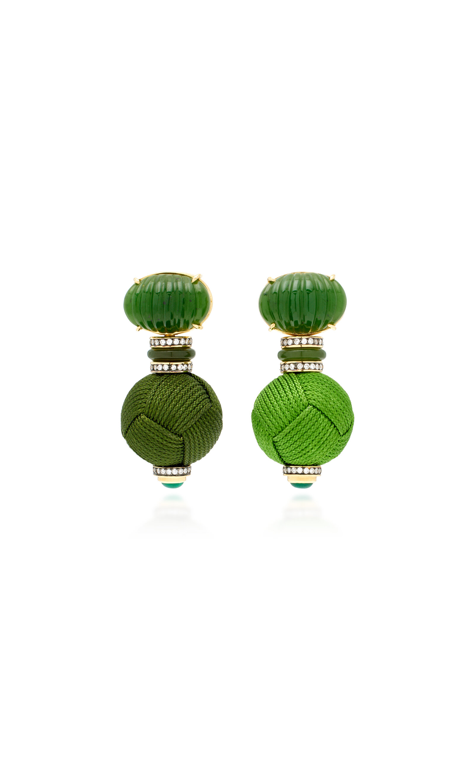 Sauer The Yam 18K Yellow Gold And Multi-Stone Earrings - Green - OS - Moda Operandi