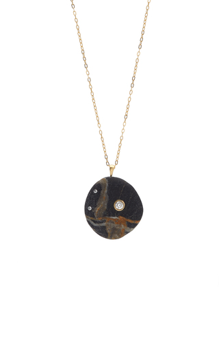 One-Of-A-Kind Bay 18k Gold Beachstone Necklace展示图