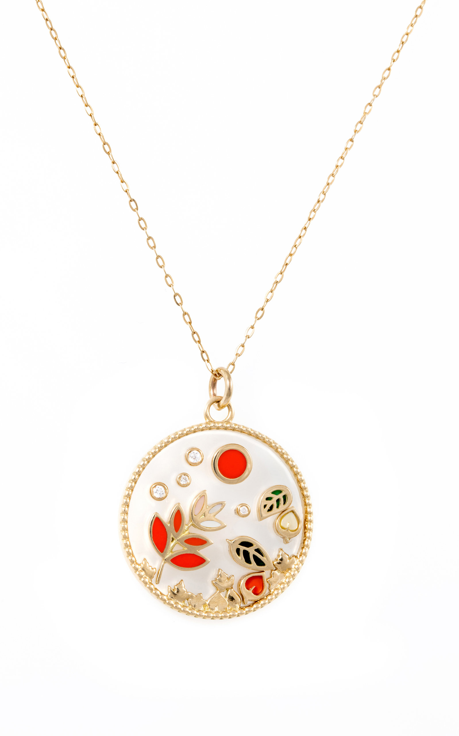 Love Autumn 18K Yellow Gold Pendant Necklace