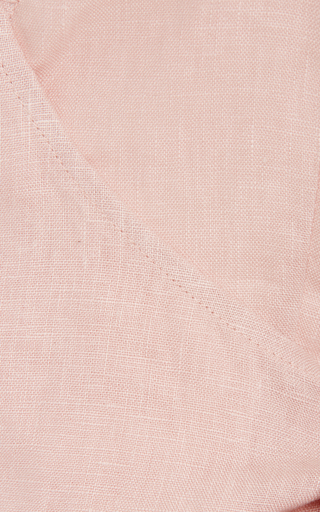 Hensley Puff-Sleeve Linen Wrap Top展示图