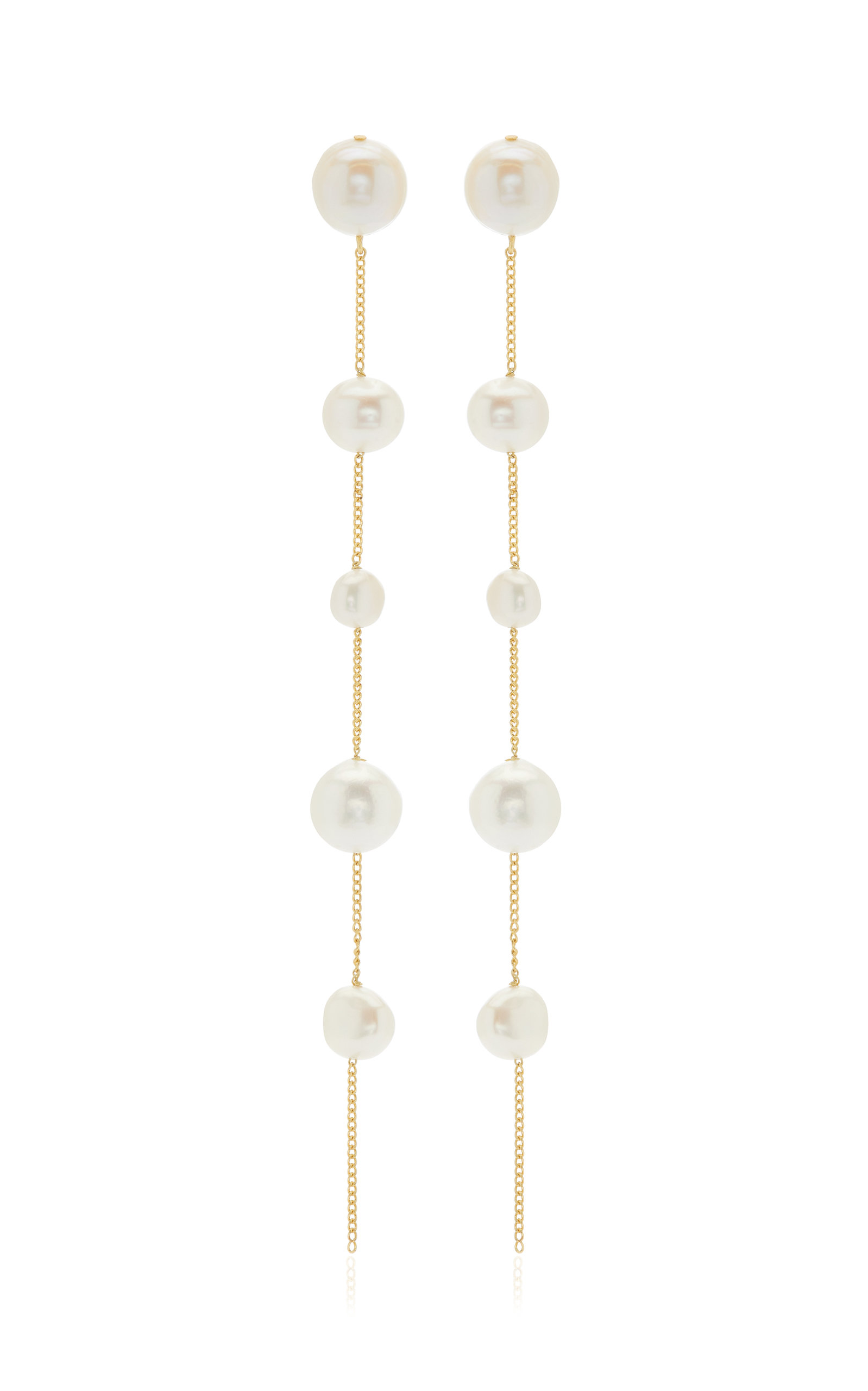 Cult Gaia - Women's Atum Brass and Pearl Earrings - White - OS - Moda Operandi - Gifts For Her