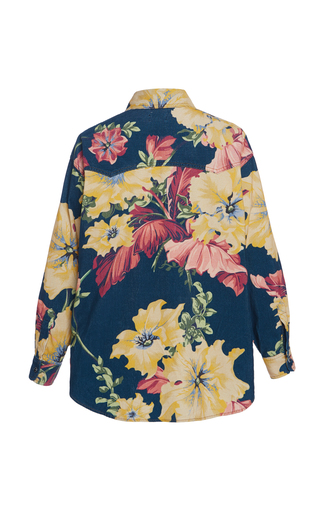 Floral-Printed Cotton Button-Down Shirt展示图
