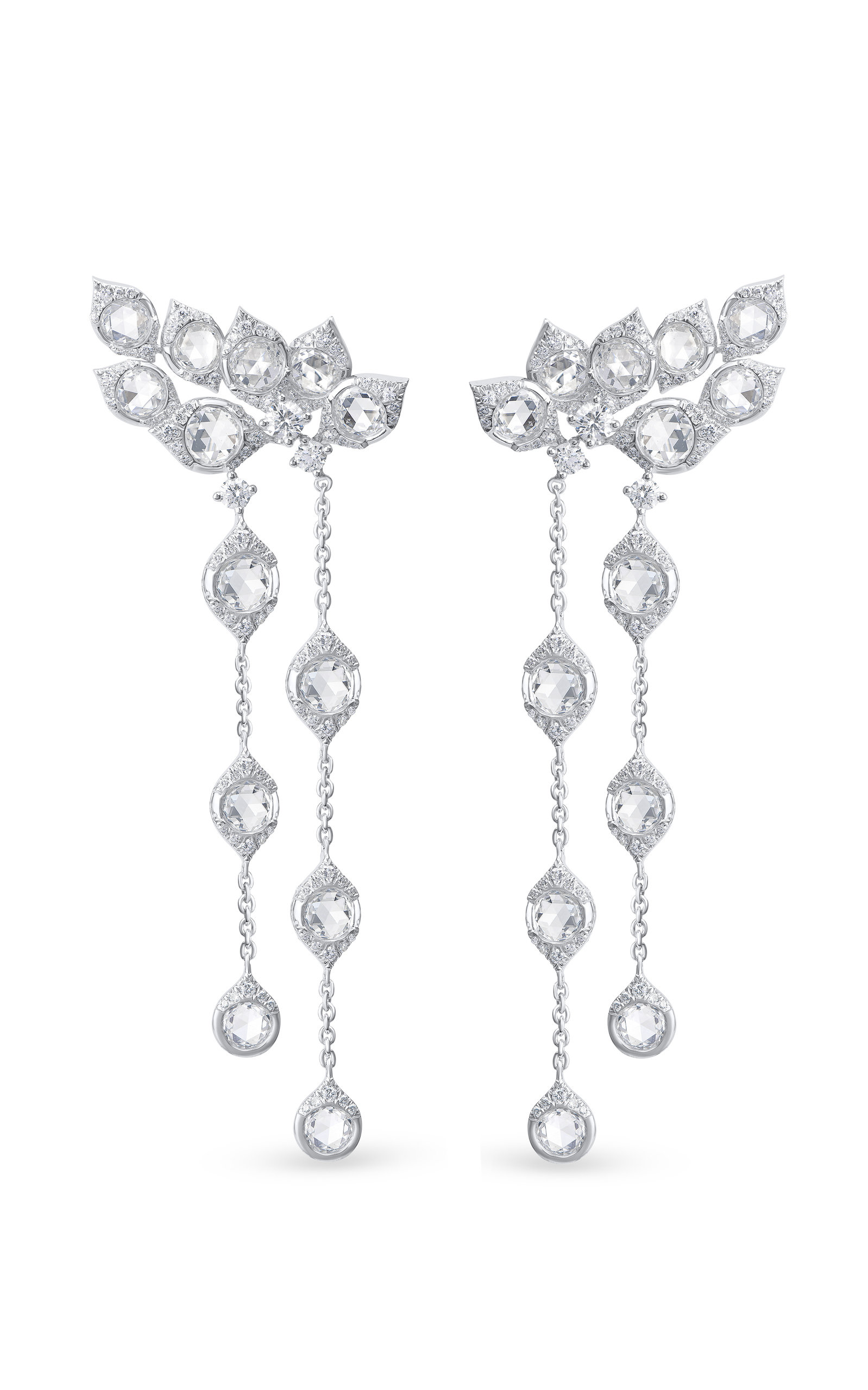 Harakh Women's Haveli 18K White Gold Diamond Earrings