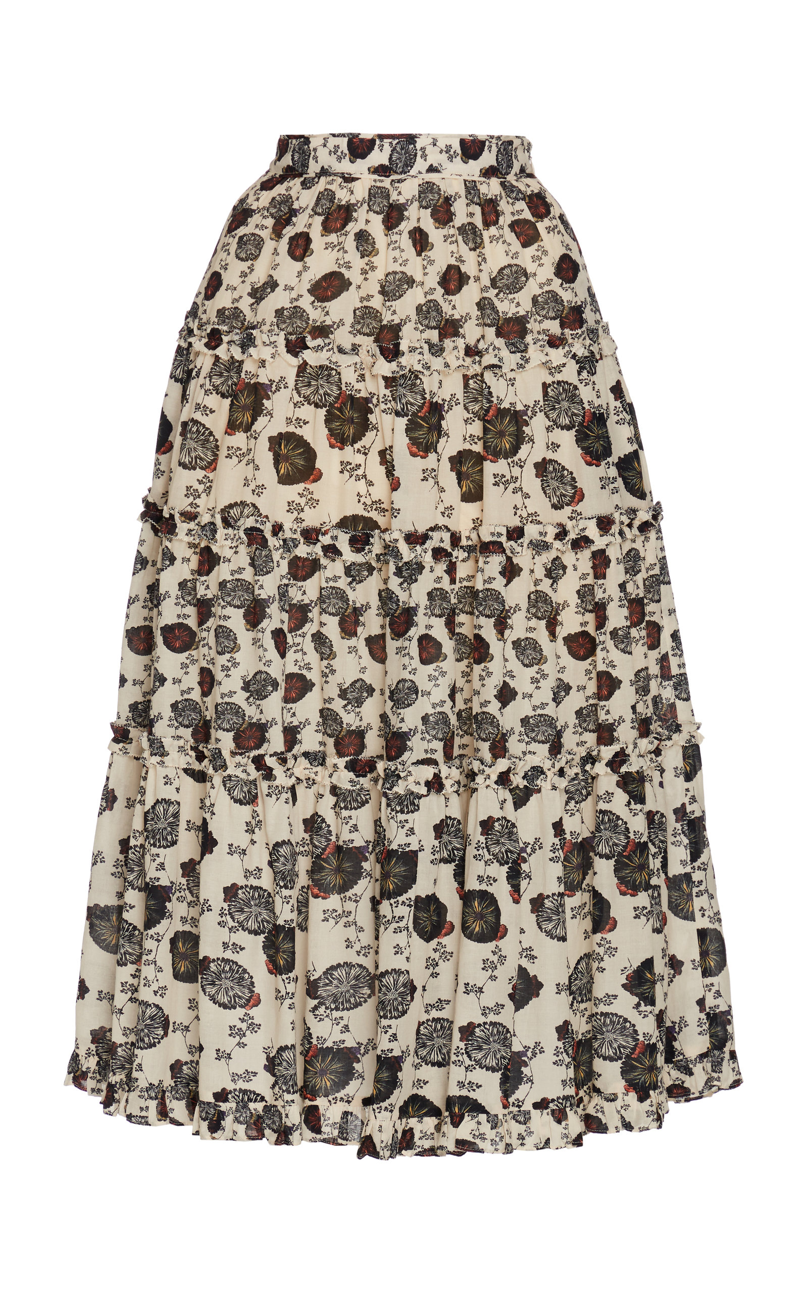 Ulla Johnson Tulia Floral Cotton-blend Skirt In Multi