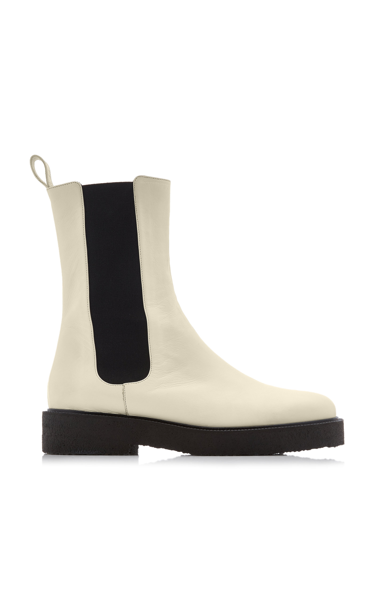 Staud - Women's Palamino Leather Chelsea Boots - White - Moda Operandi