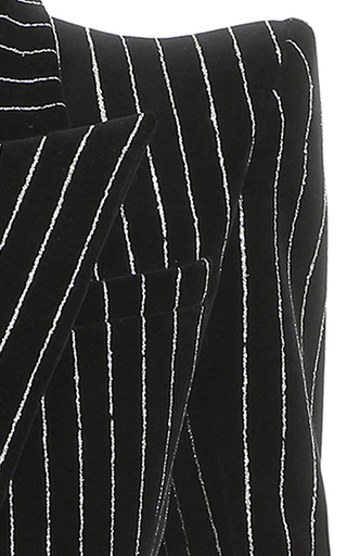 Shoulder Pad Striped Cotton-Blend Blazer展示图