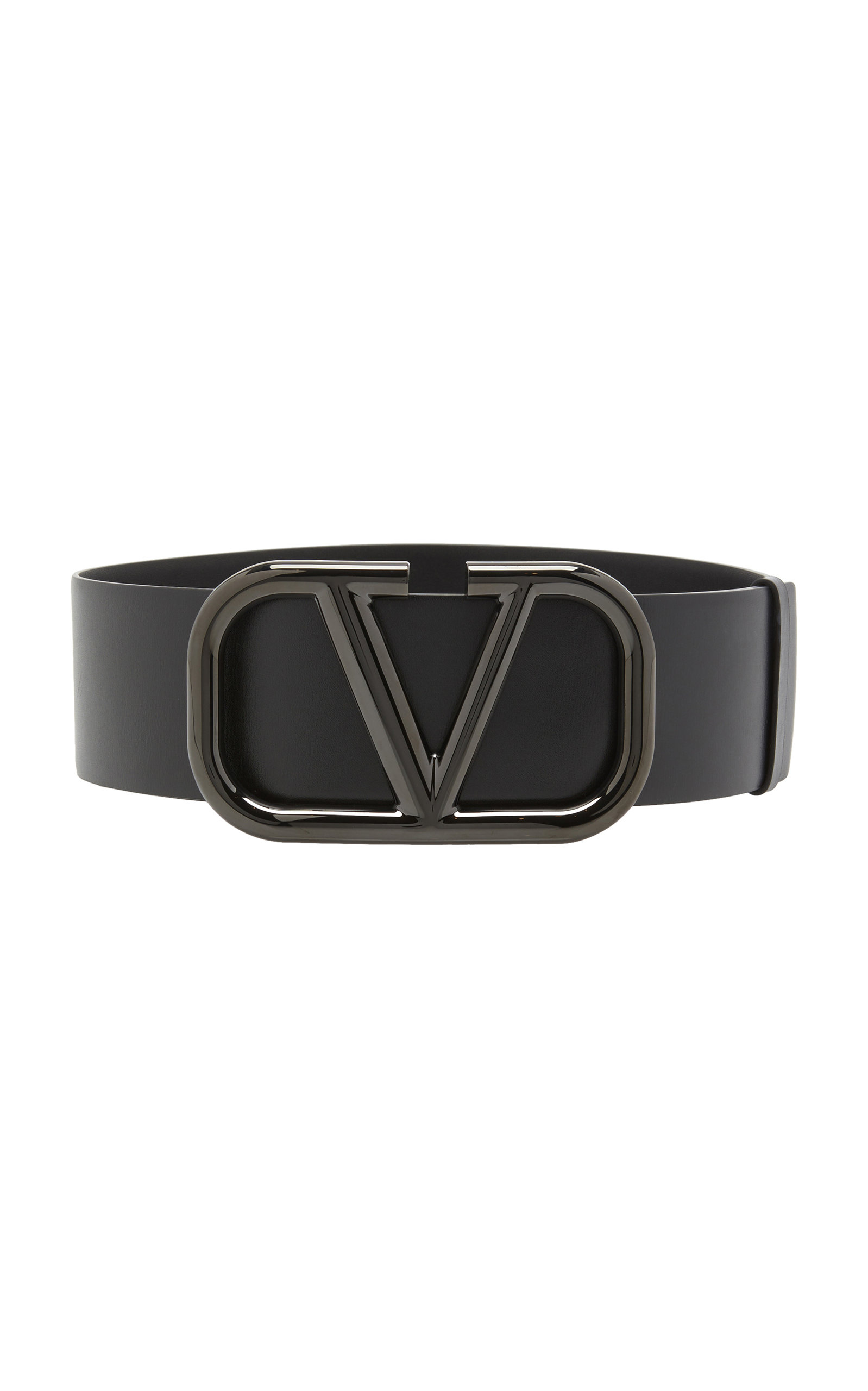 Valentino - Women's Valentino Garavani Leather Waist Belt - Black - 75 cm - Moda Operandi