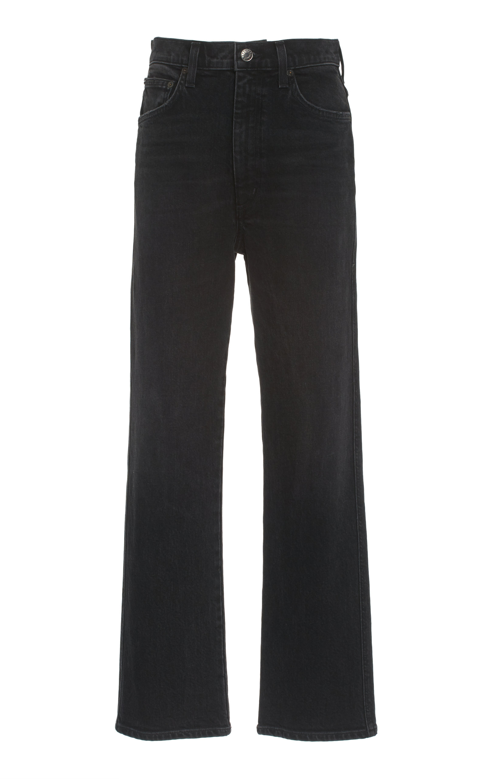 Agolde - Women's Pinch-Waist Stretch High-Rise Kick-Flare Jeans - Grey - 24 - Moda Operandi