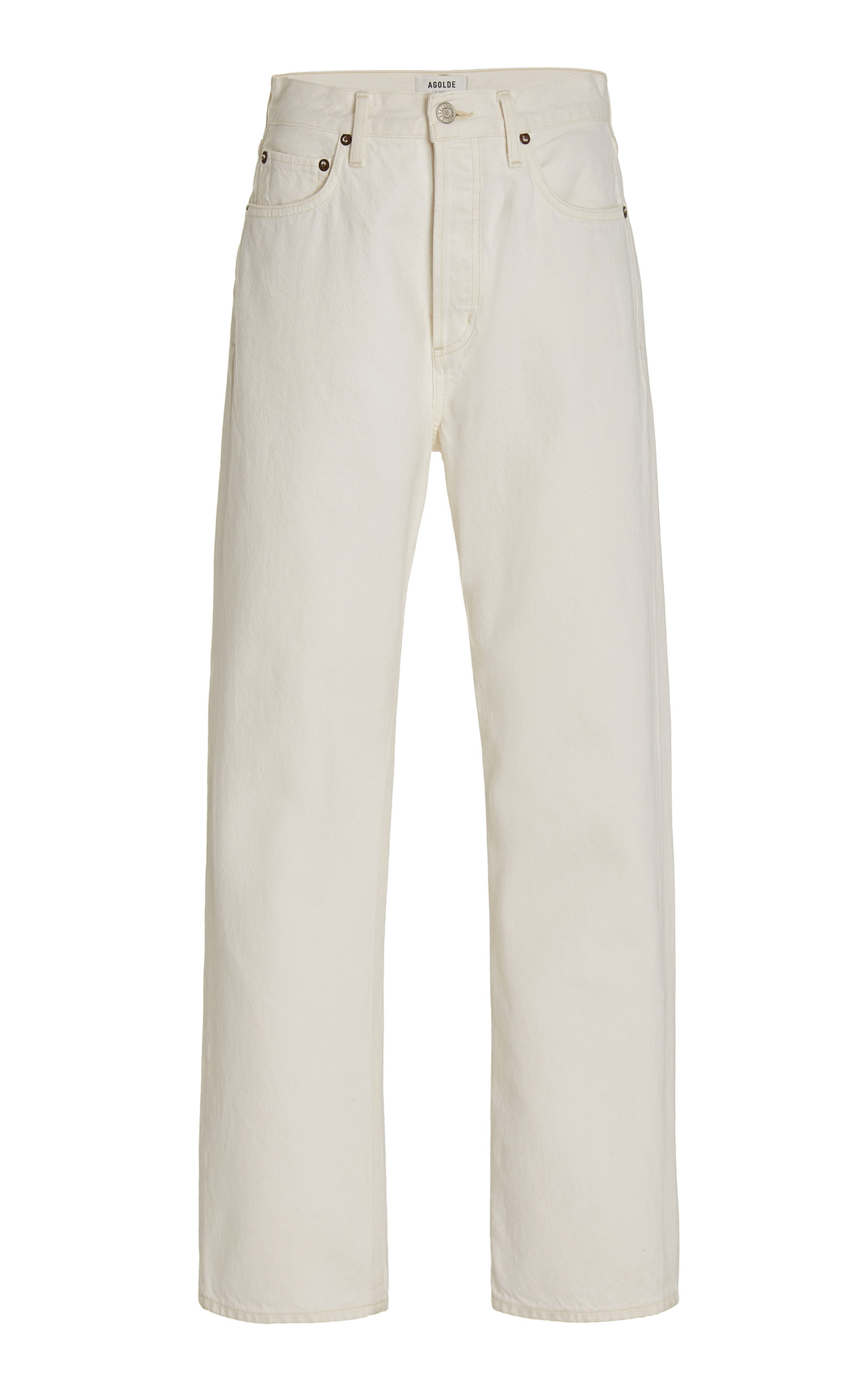 Agolde - Women's 90's Pinch-Waist Rigid High-Rise Straight-Leg Jeans - White - Moda Operandi