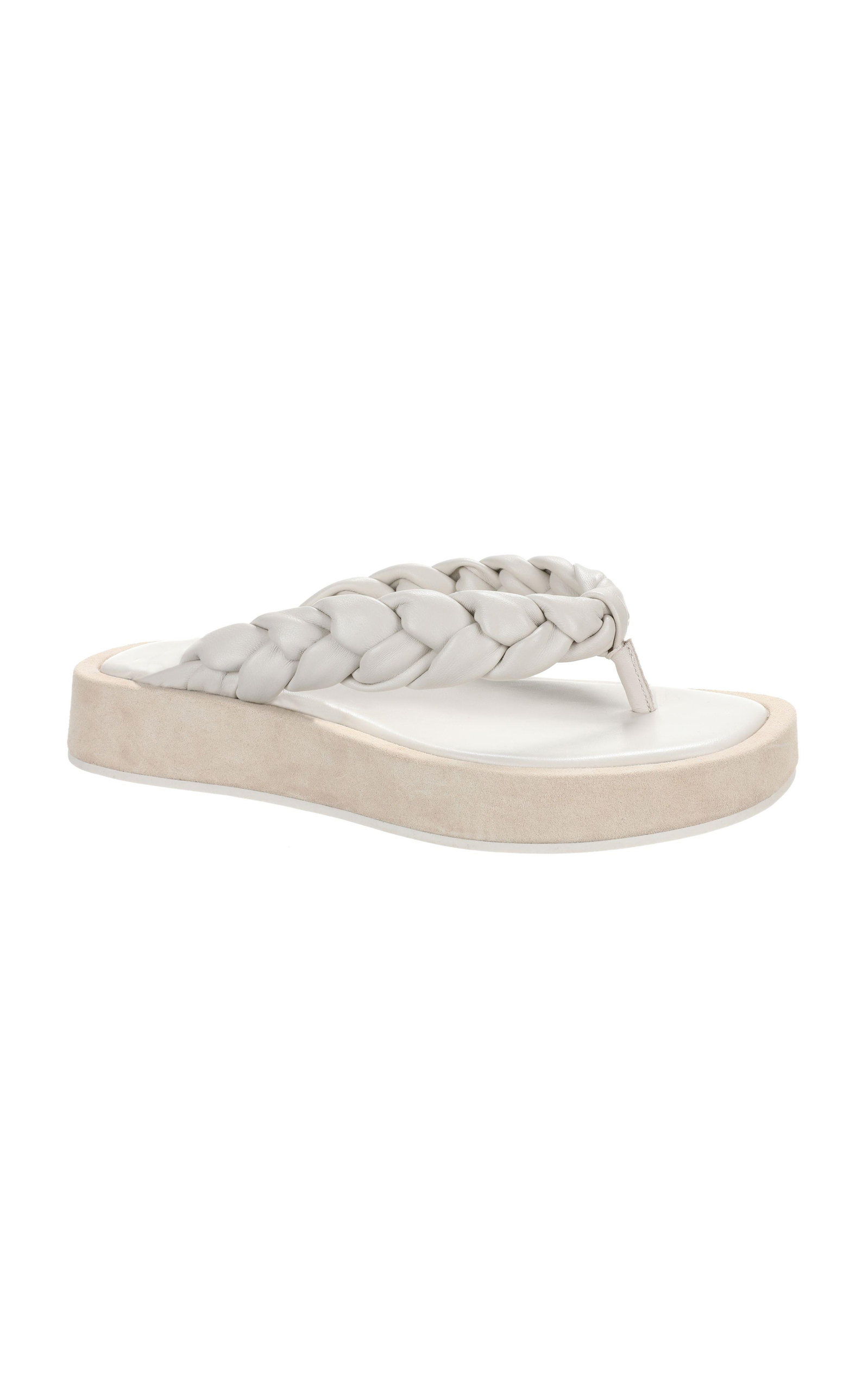 Vince Nita Braided Thong Sandals In White | ModeSens