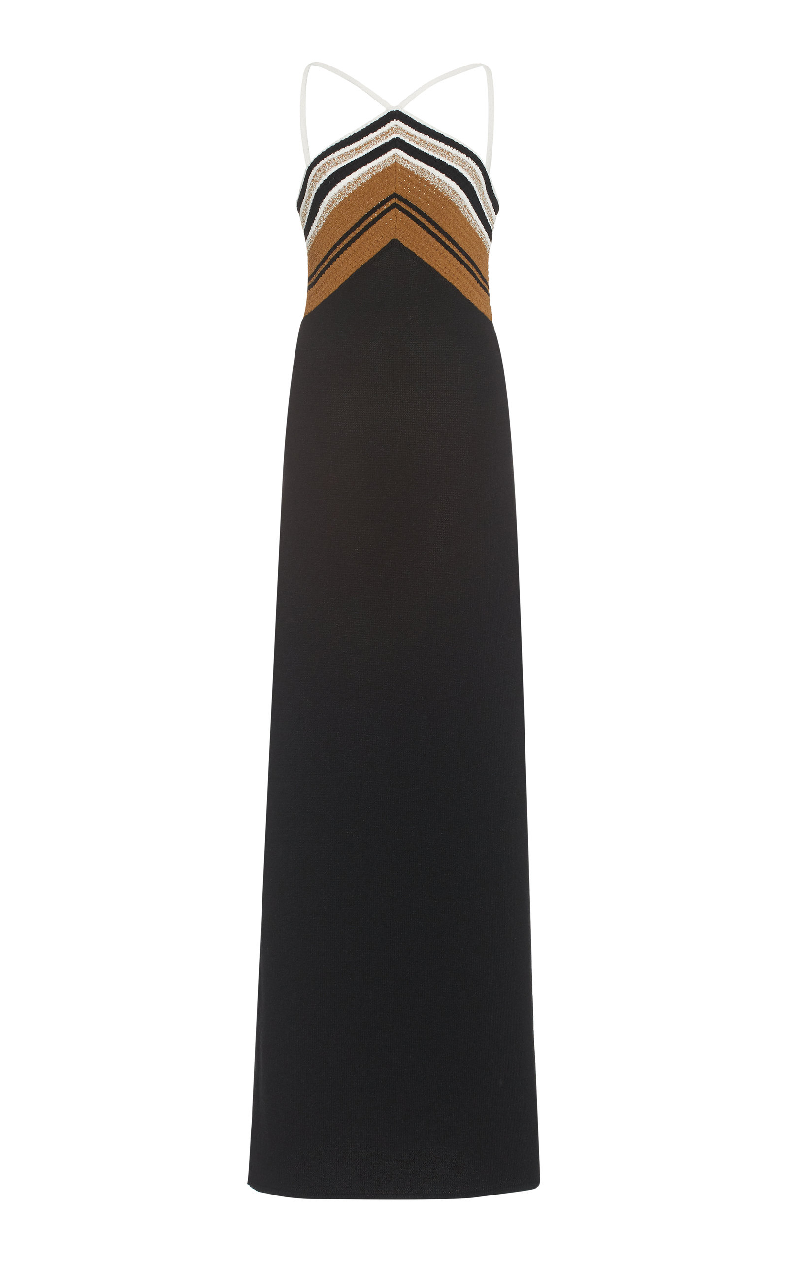 Click to view more detailed imagery on our partner's website Proenza Schouler Crochet-trimmed Silk-blend Maxi Dress In Black