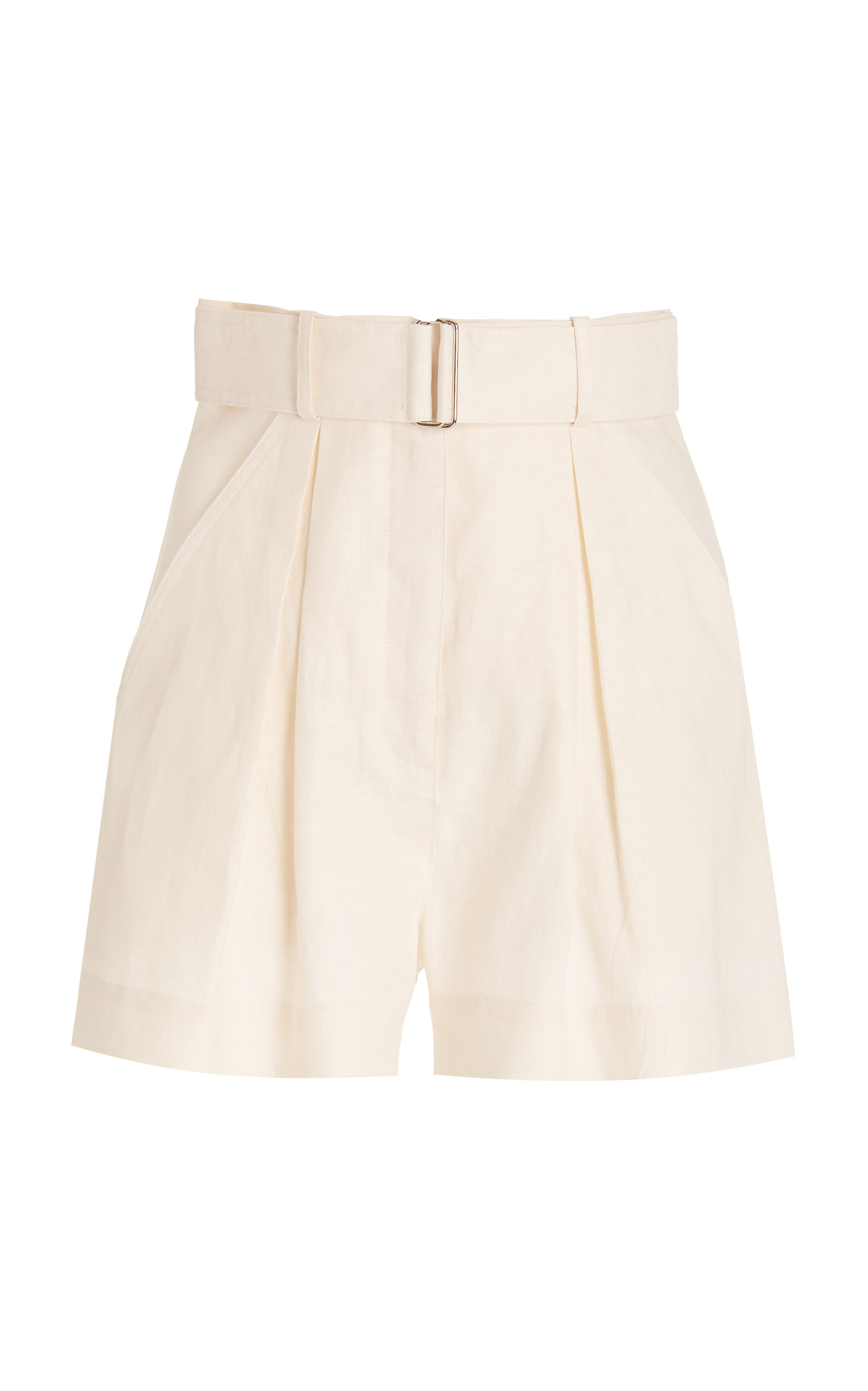 Matthew Bruch Women's Exclusive Pleated Linen Shorts In Neutral