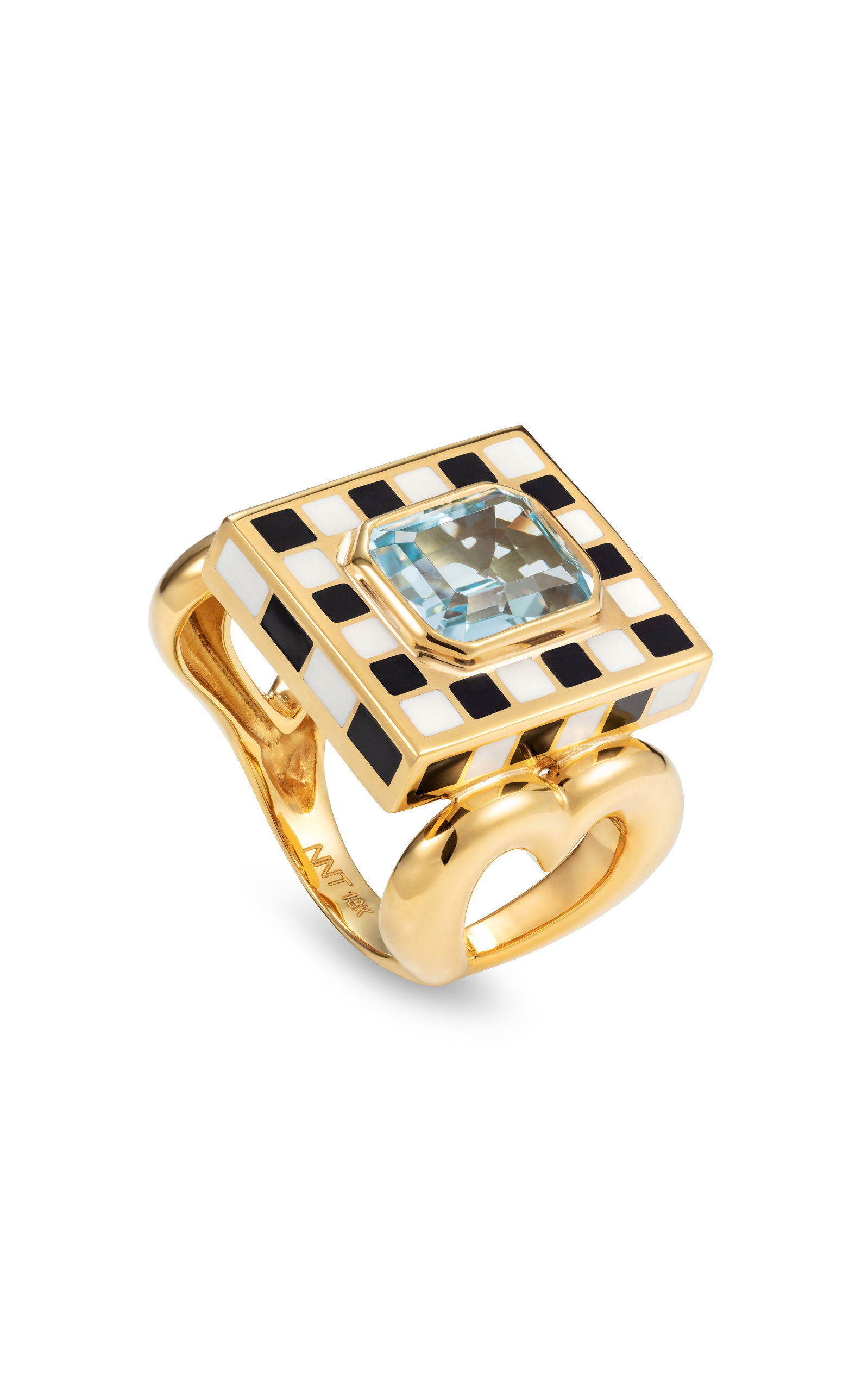 18K Yellow Gold Let's Play Chess Ring
