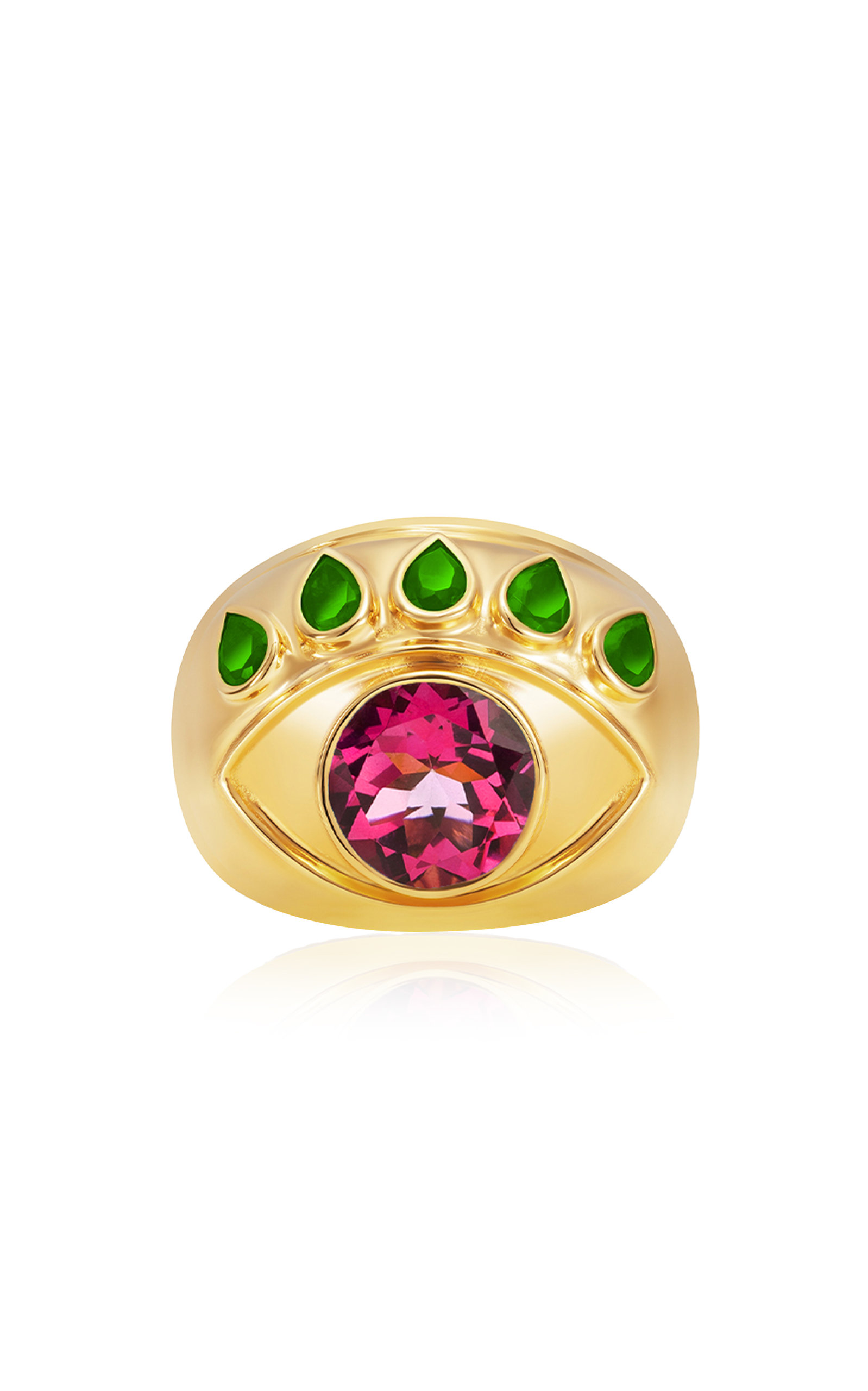 Ready To See You 18K Yellow Gold Topaz; Tsavorite Ring