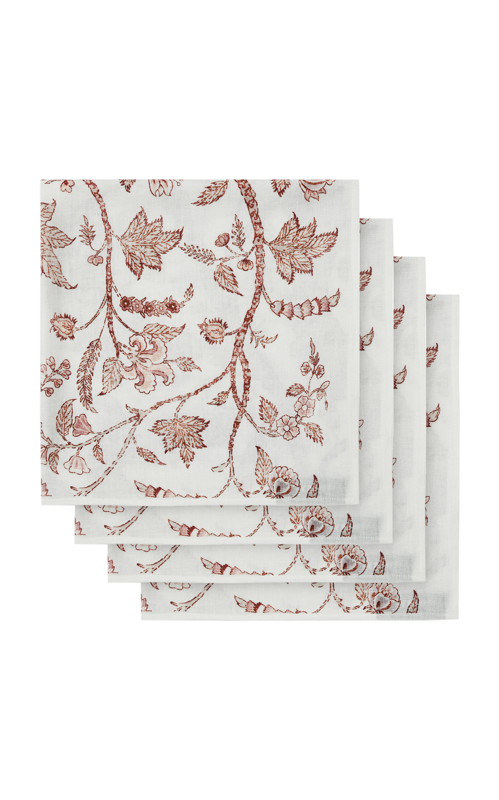 D'ascoli Set-of-four Tuckahoe Cotton Napkins In Red