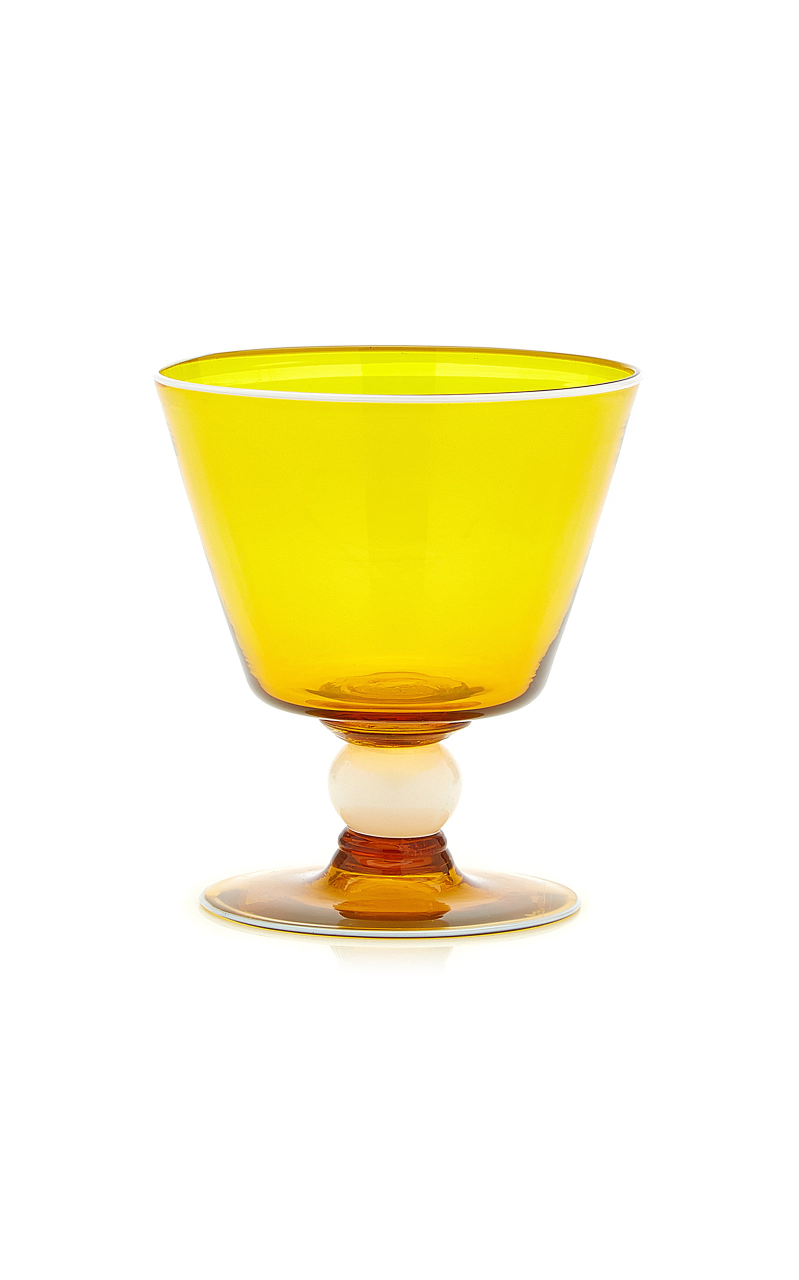 Moda Domus Footed Water Glass In Yellow
