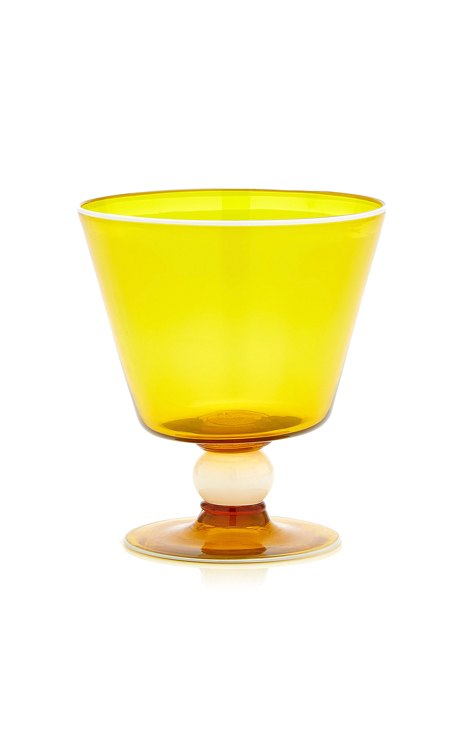 Moda Domus Footed Wine Glass In Yellow