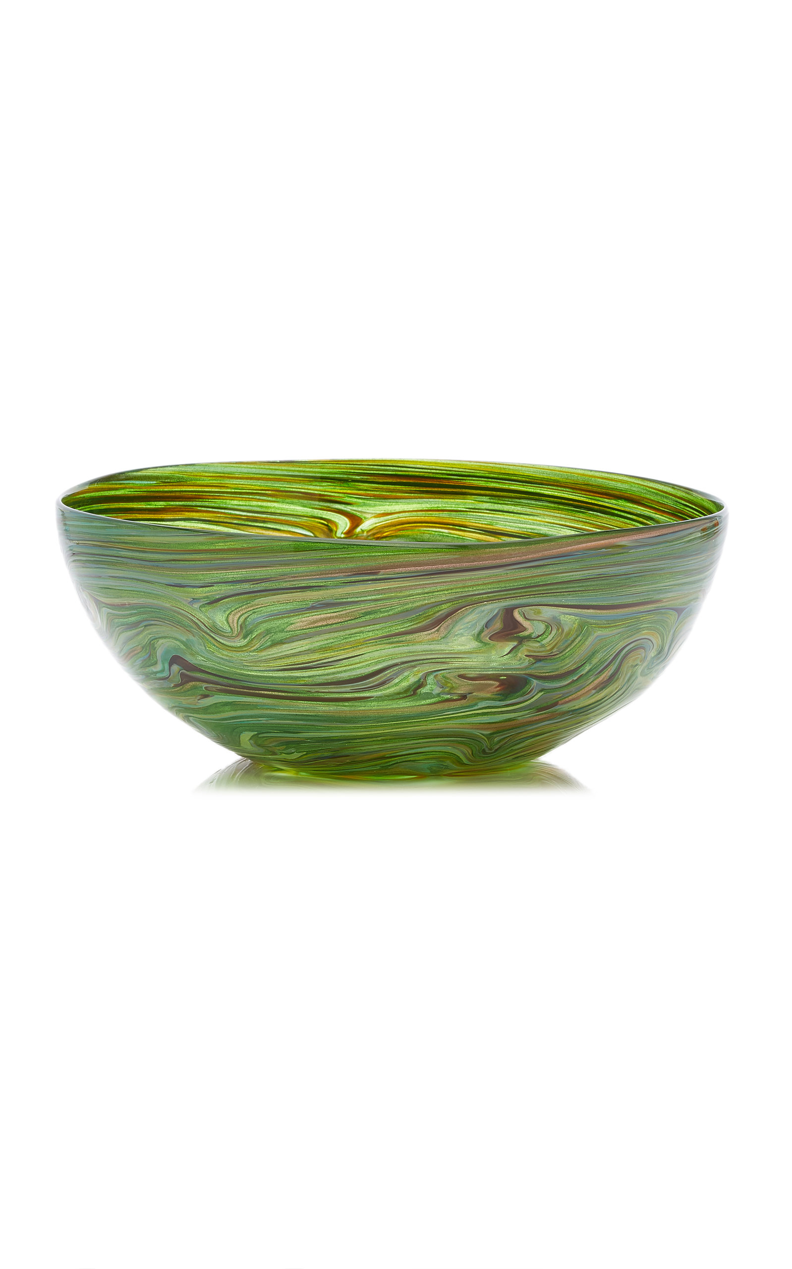 Moda Domus Calcedonio Glass Salad Bowl In Green