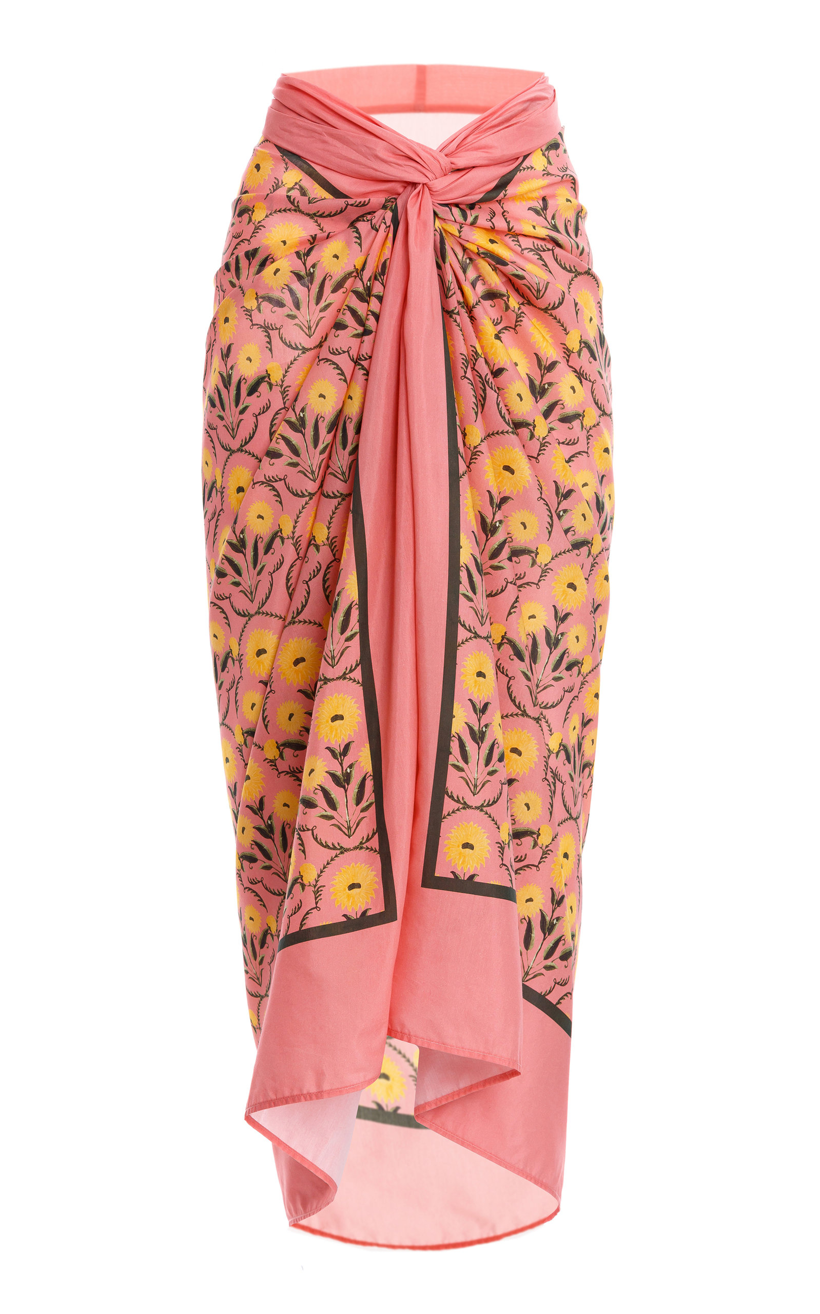 Click to view more detailed imagery on our partner's website Agua By Agua Bendita Women's Lavanda Mimosa-printed Cotton Silk Pareo In Pink