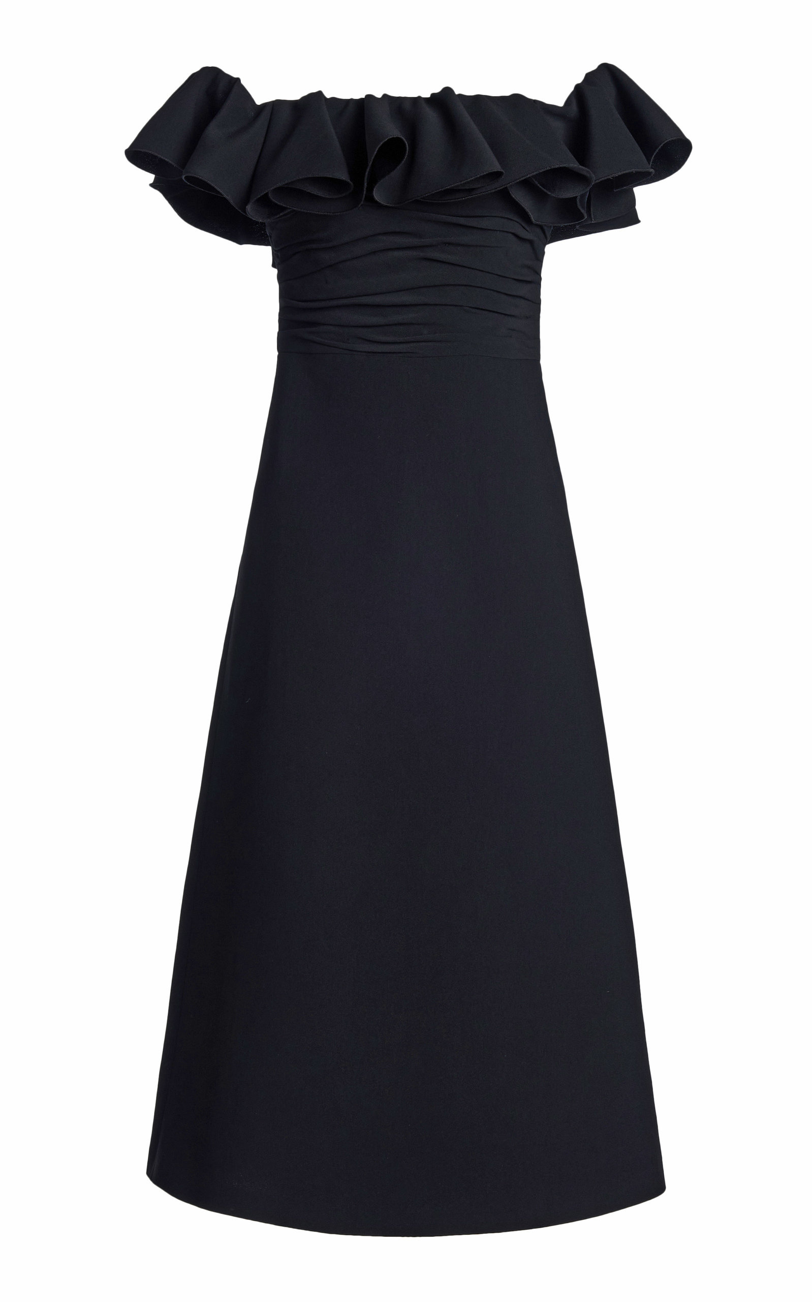 Giambattista Valli Women's Ruffled Sable Off-The-Shoulder Midi Dress